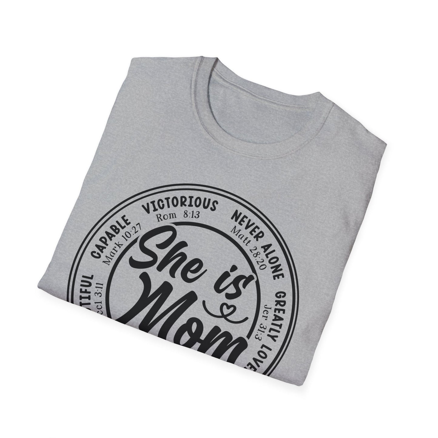 M- SHE IS MOM Softstyle T-Shirt