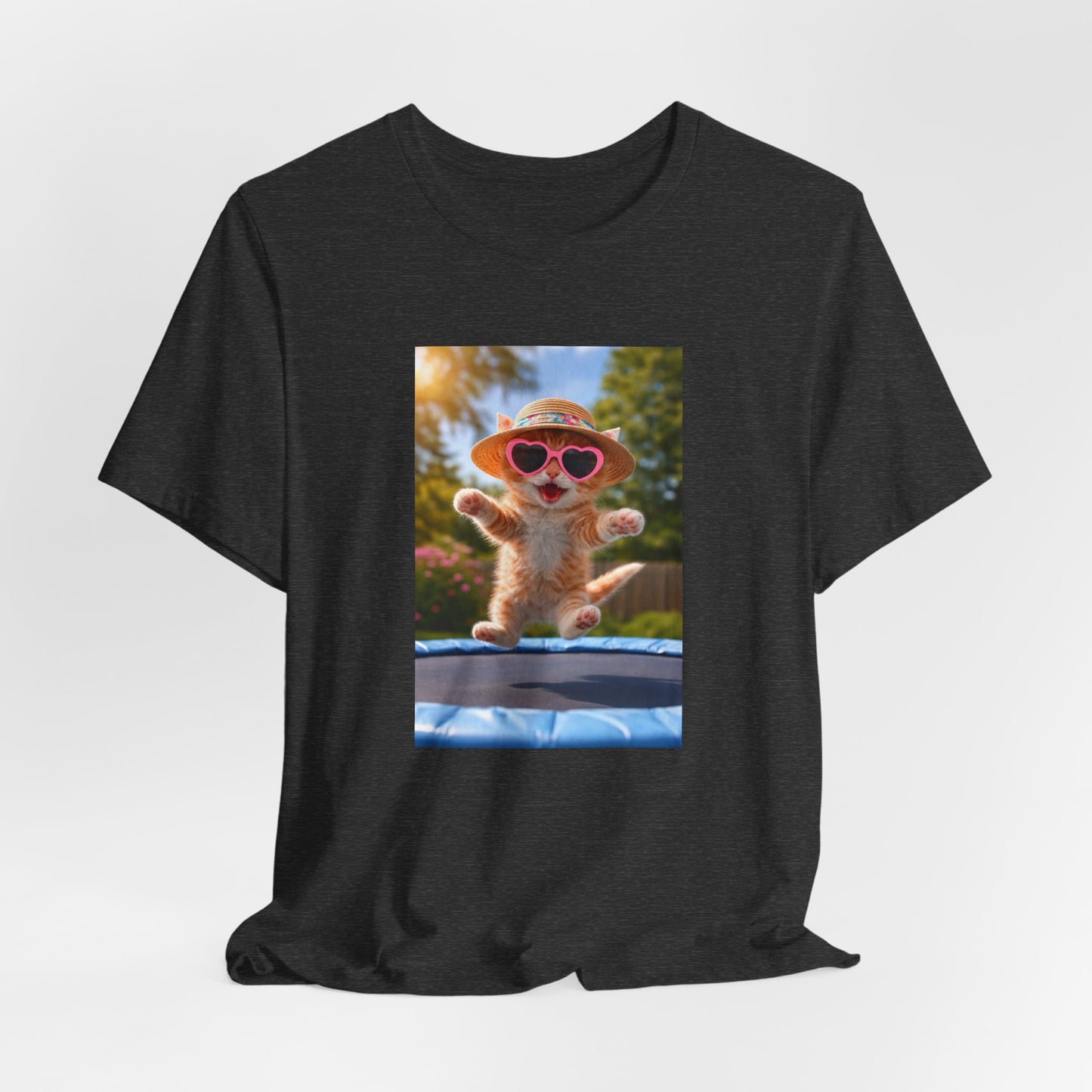 GA- Cute Cat Tee — Kitten with Sunglasses & Straw Hat T-Shirt