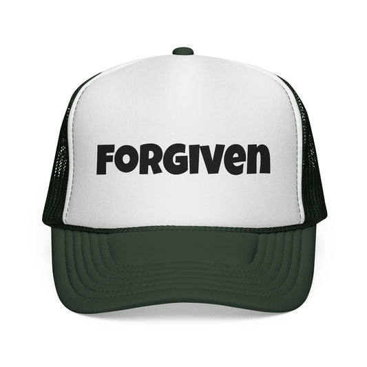 C- Forgiven Trucker Cap — Christian Faith Message Mesh Hat