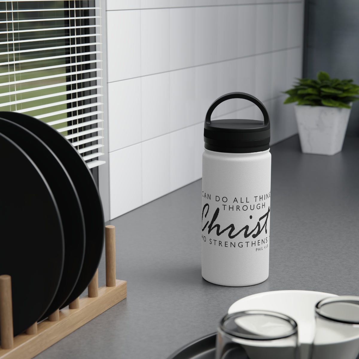 C- Stainless Steel Water Bottle, Handle Lid