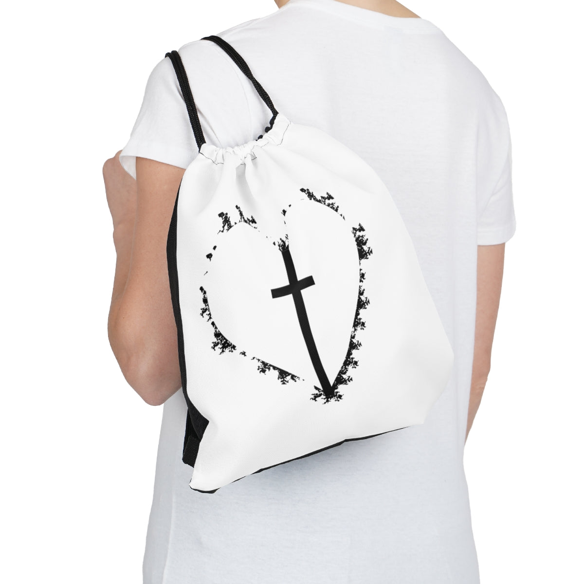C- Love Jesus Drawstring Bag