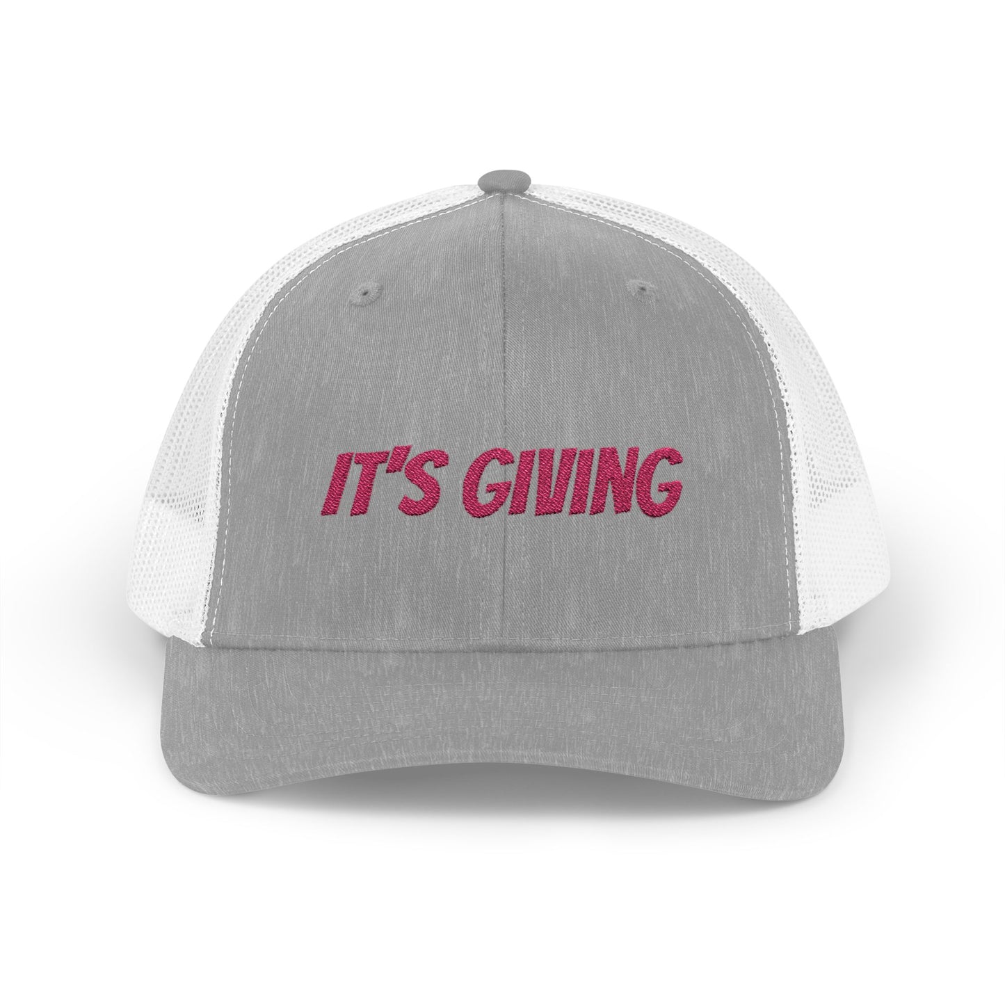 GA- It's Giving Snapback Trucker Hat — Graphic Mesh Baseball Cap