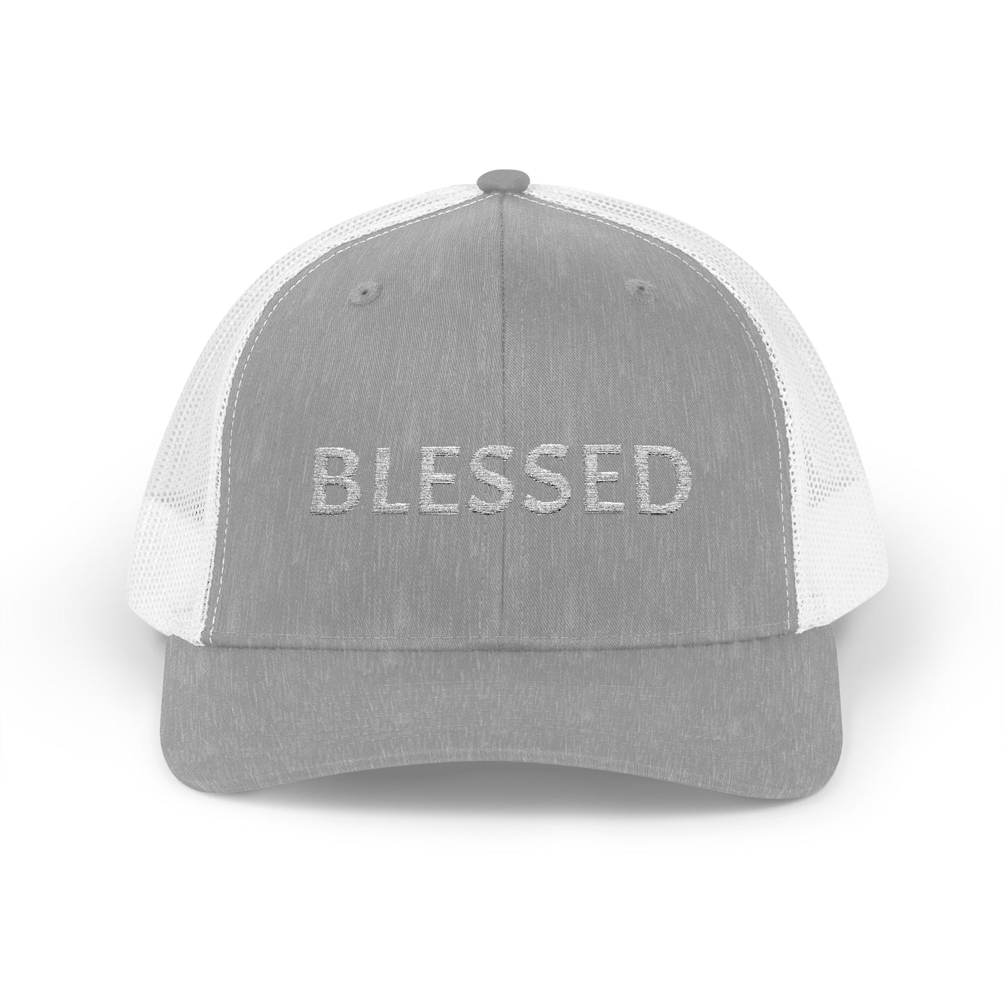 C- Blessed Trucker Cap — Embroidered 'BLESSED' Snapback Hat