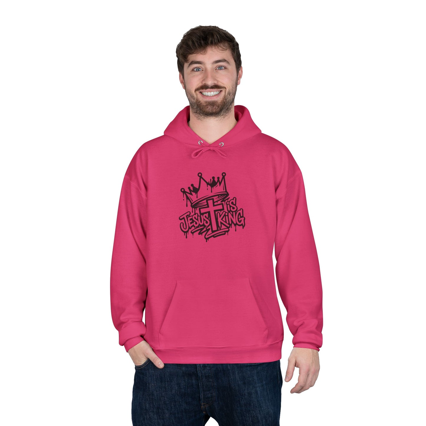 C- Jesus Is King Hoodie — Christian Crown Graphic Pullover