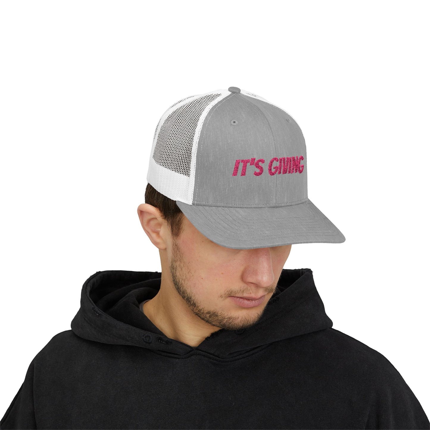 GA- It's Giving Snapback Trucker Hat — Graphic Mesh Baseball Cap