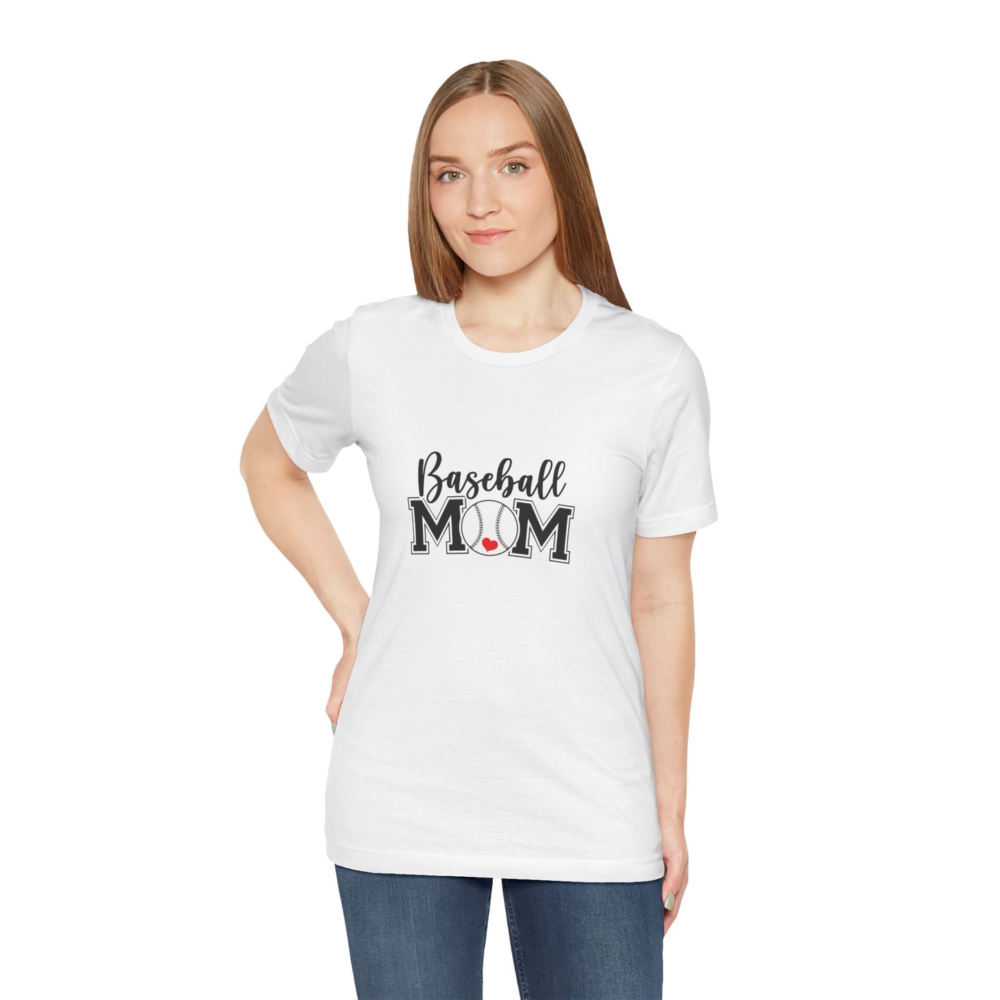 M- BASEBALL MOM HEART Jersey Short Sleeve Tee