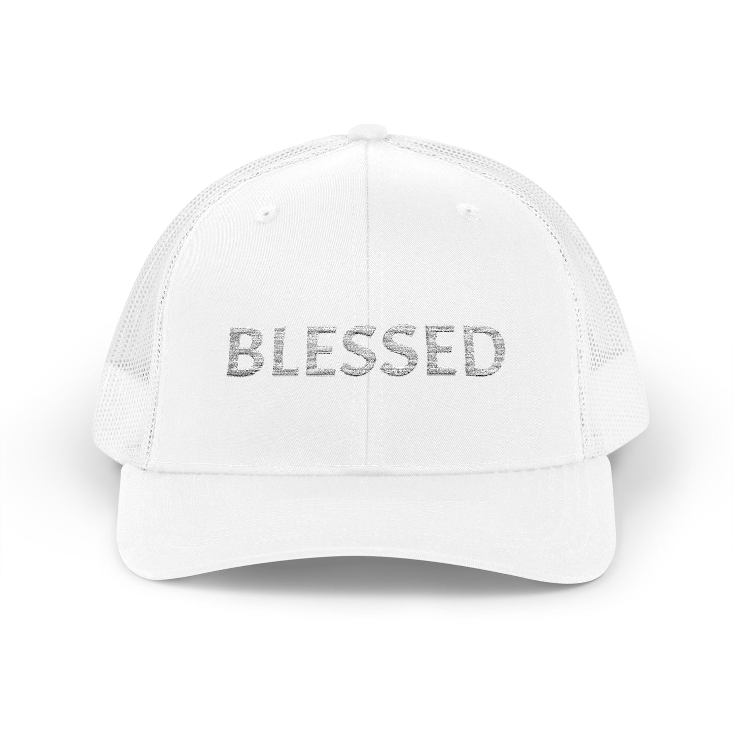 C- Blessed Trucker Cap — Embroidered 'BLESSED' Snapback Hat
