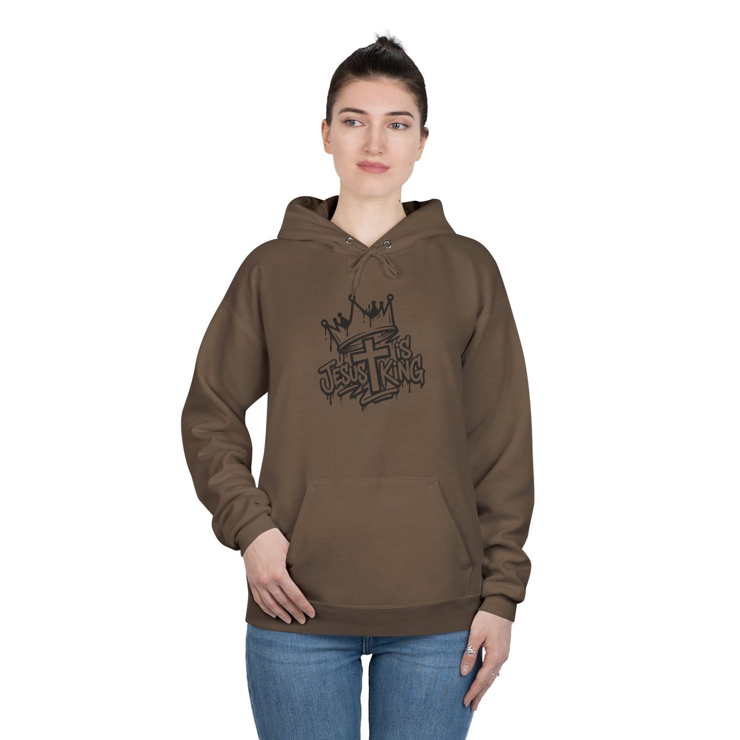 C- Jesus Is King Hoodie — Christian Crown Graphic Pullover