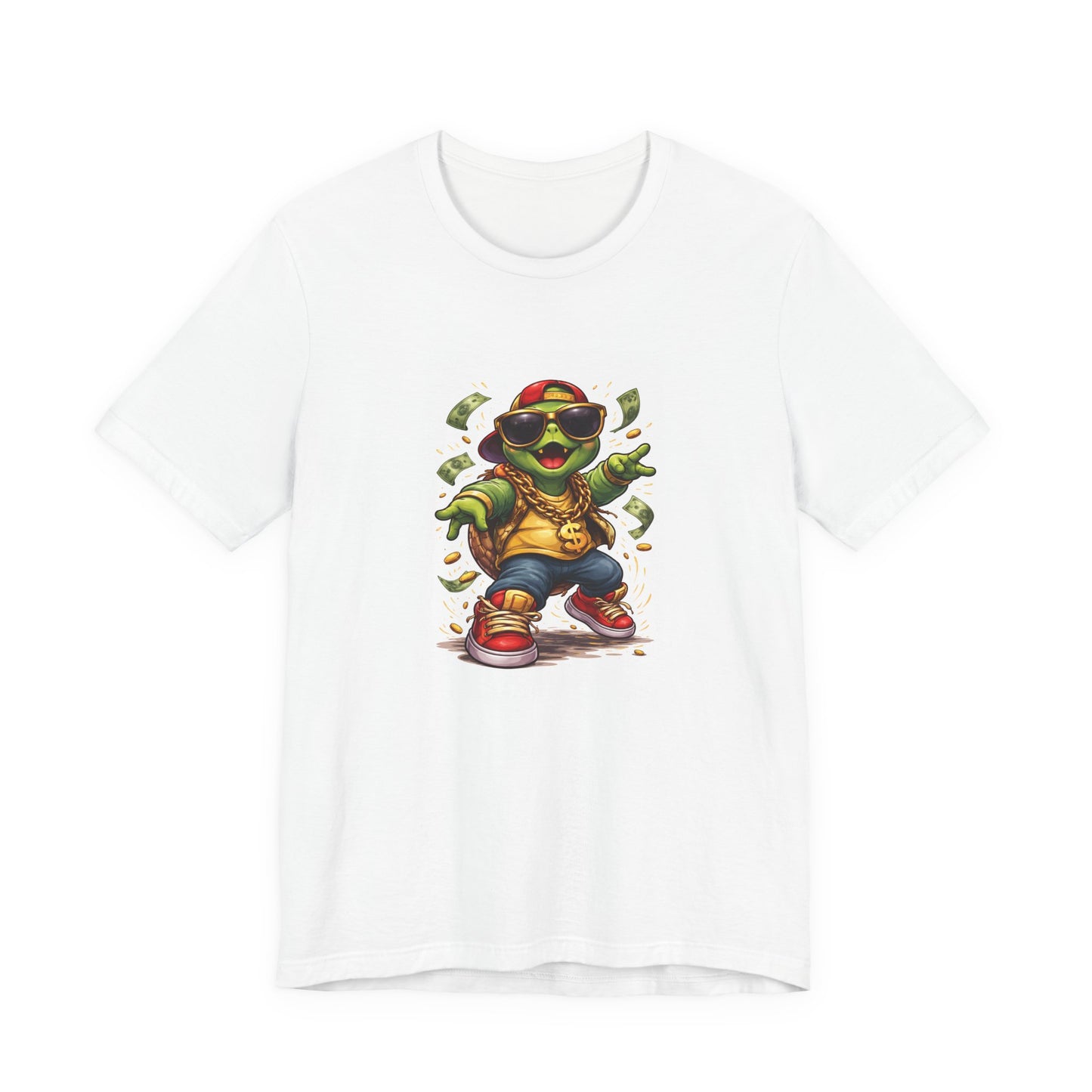GA- Money Turtle Graphic Tee — Cool Hip-Hop Turtle with Sunglasses and Cash
