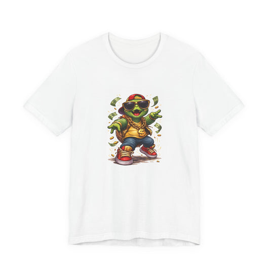 GA- Money Turtle Graphic Tee — Cool Hip-Hop Turtle with Sunglasses and Cash