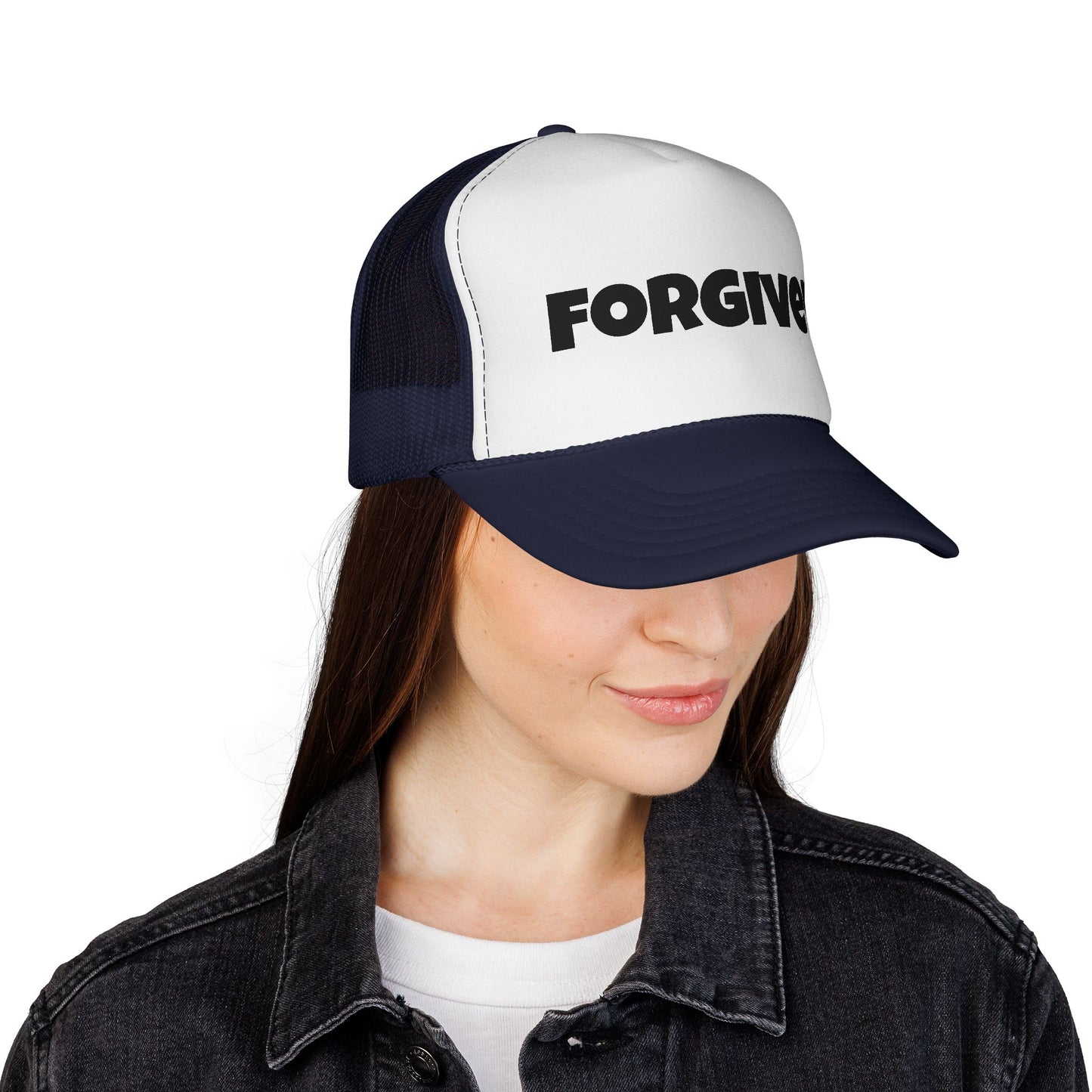 C- Forgiven Trucker Cap — Christian Faith Message Mesh Hat