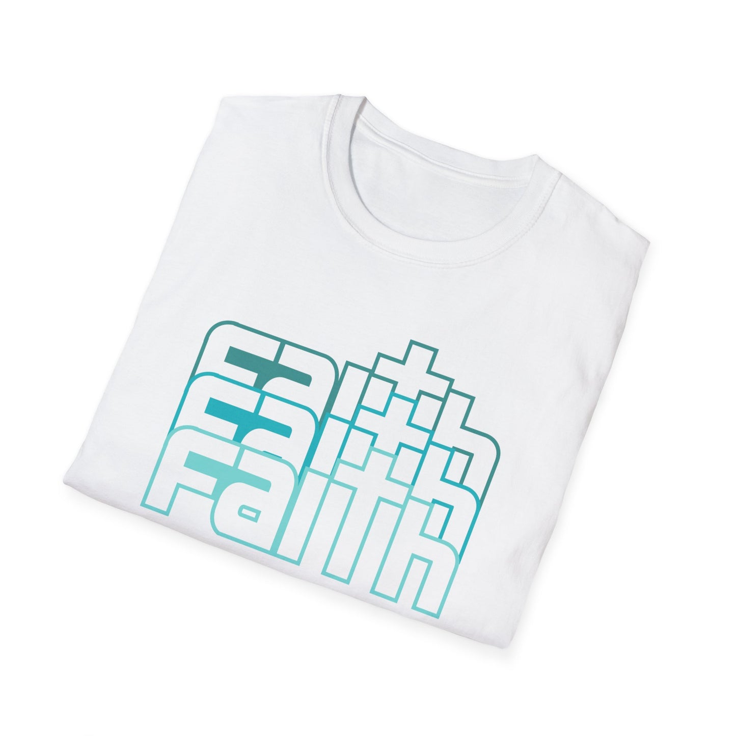C - Faith blue T-Shirt, Casual Faith Apparel, Inspirational Graphic Tee, Gift for Believers, Everyday Wear, Positive Vibes