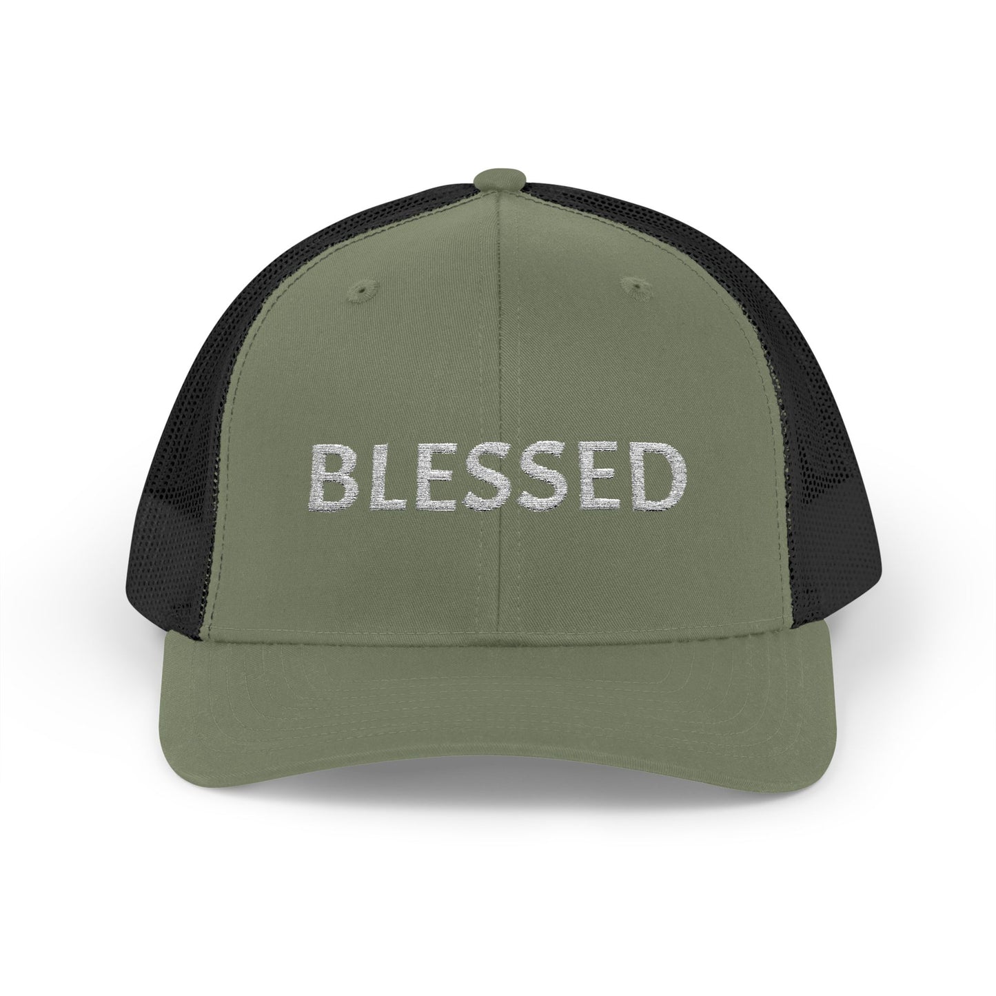 C- Blessed Trucker Cap — Embroidered 'BLESSED' Snapback Hat