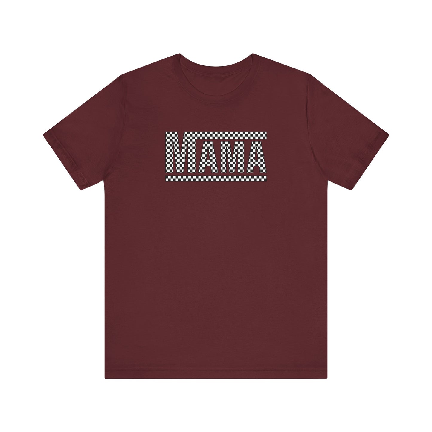 M- MAMA CHECKERED Jersey Short Sleeve Tee