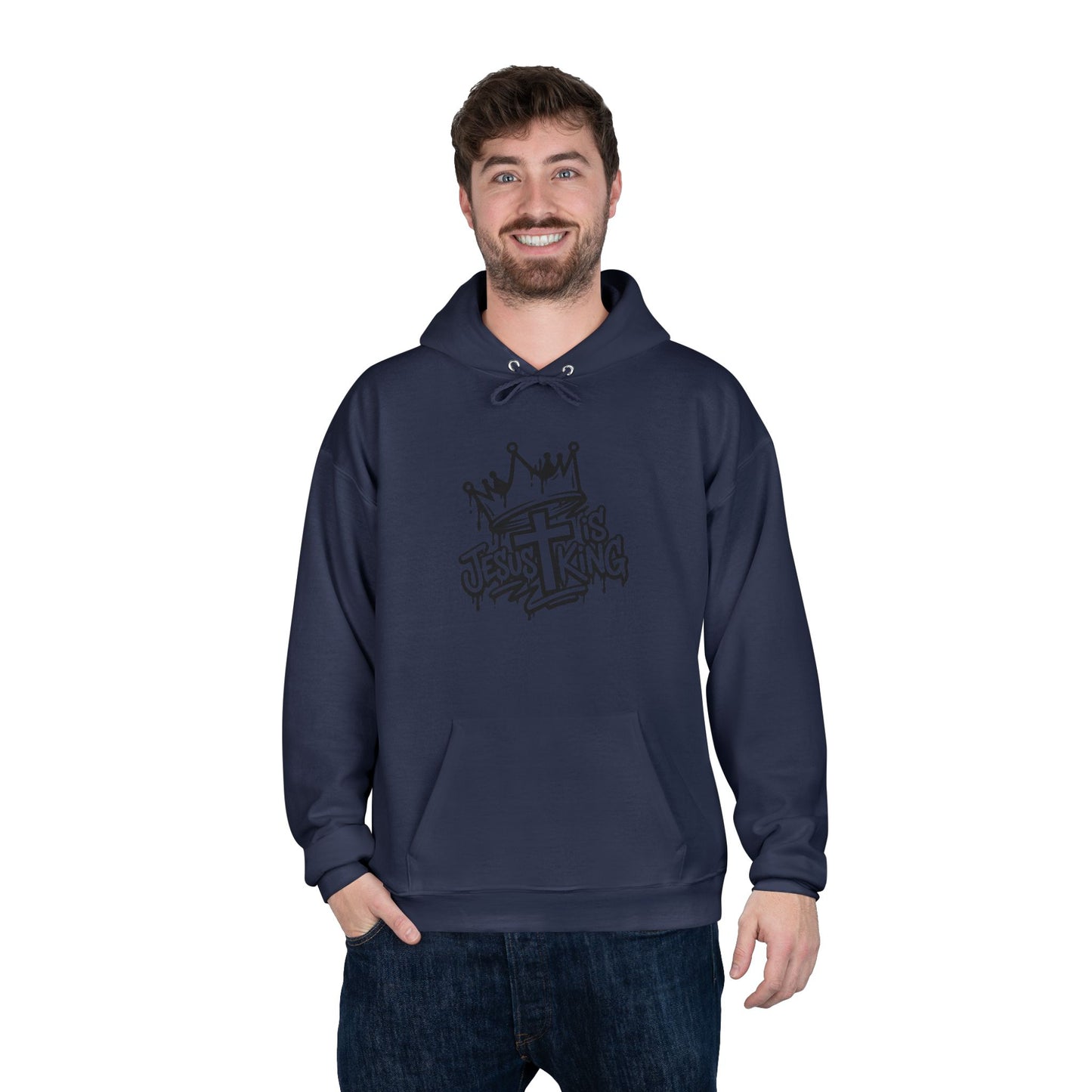 C- Jesus Is King Hoodie — Christian Crown Graphic Pullover