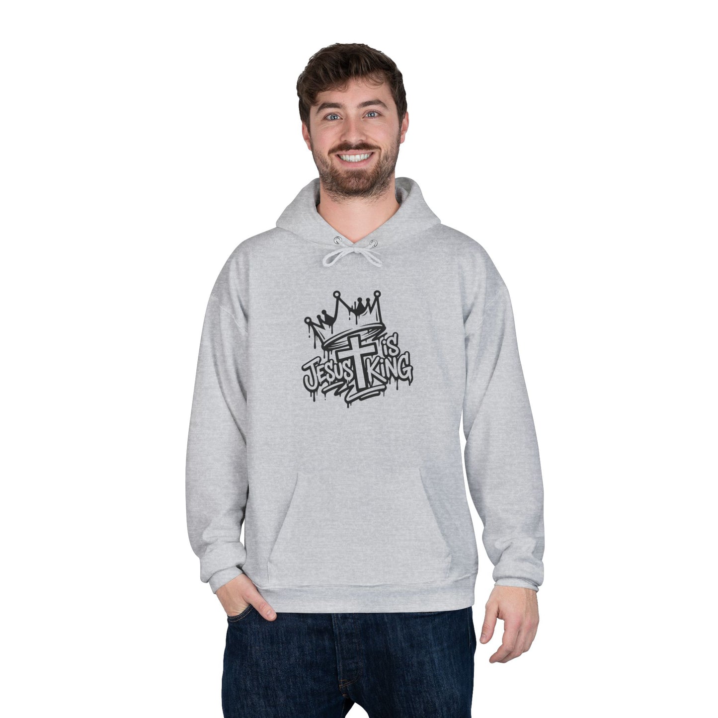 C- Jesus Is King Hoodie — Christian Crown Graphic Pullover