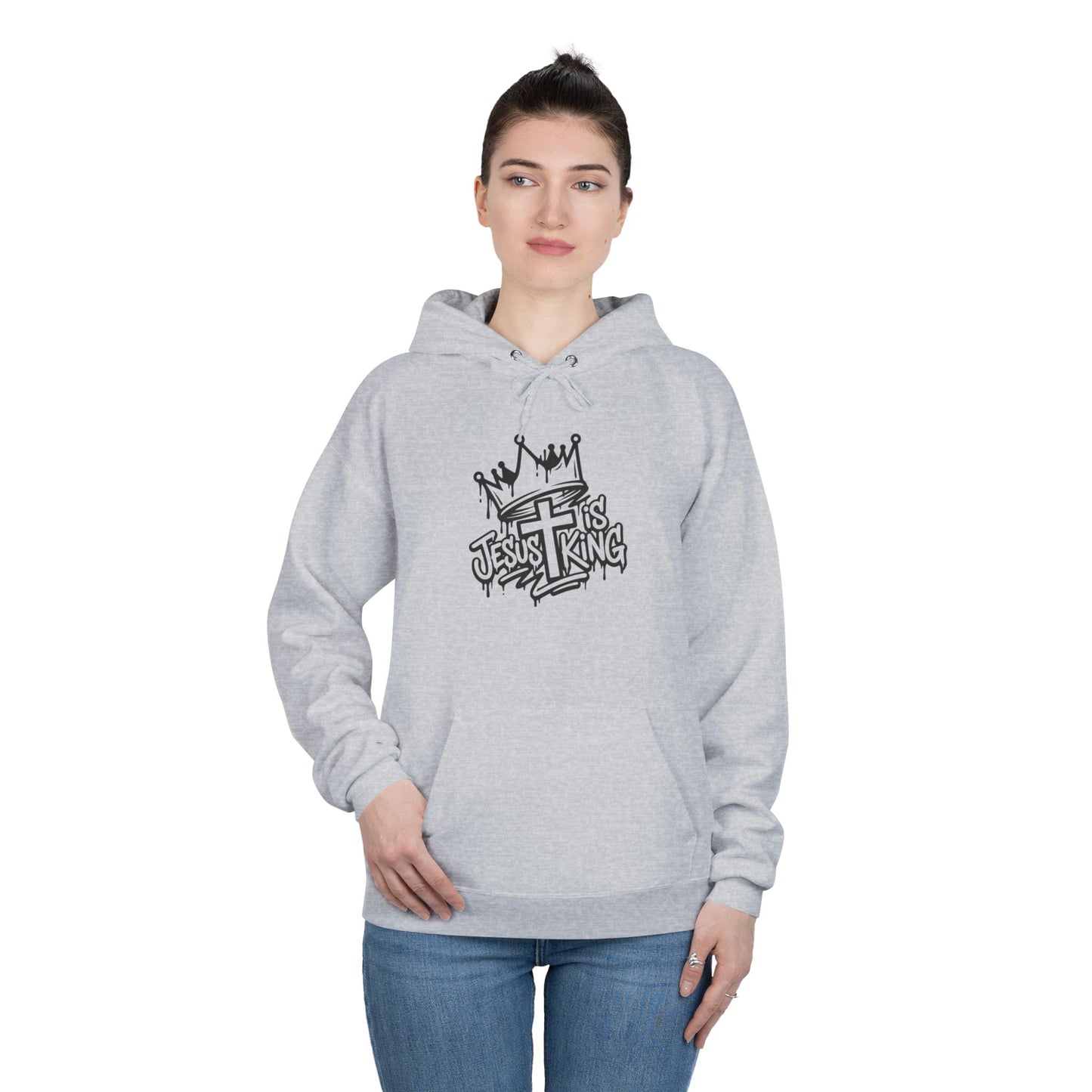 C- Jesus Is King Hoodie — Christian Crown Graphic Pullover