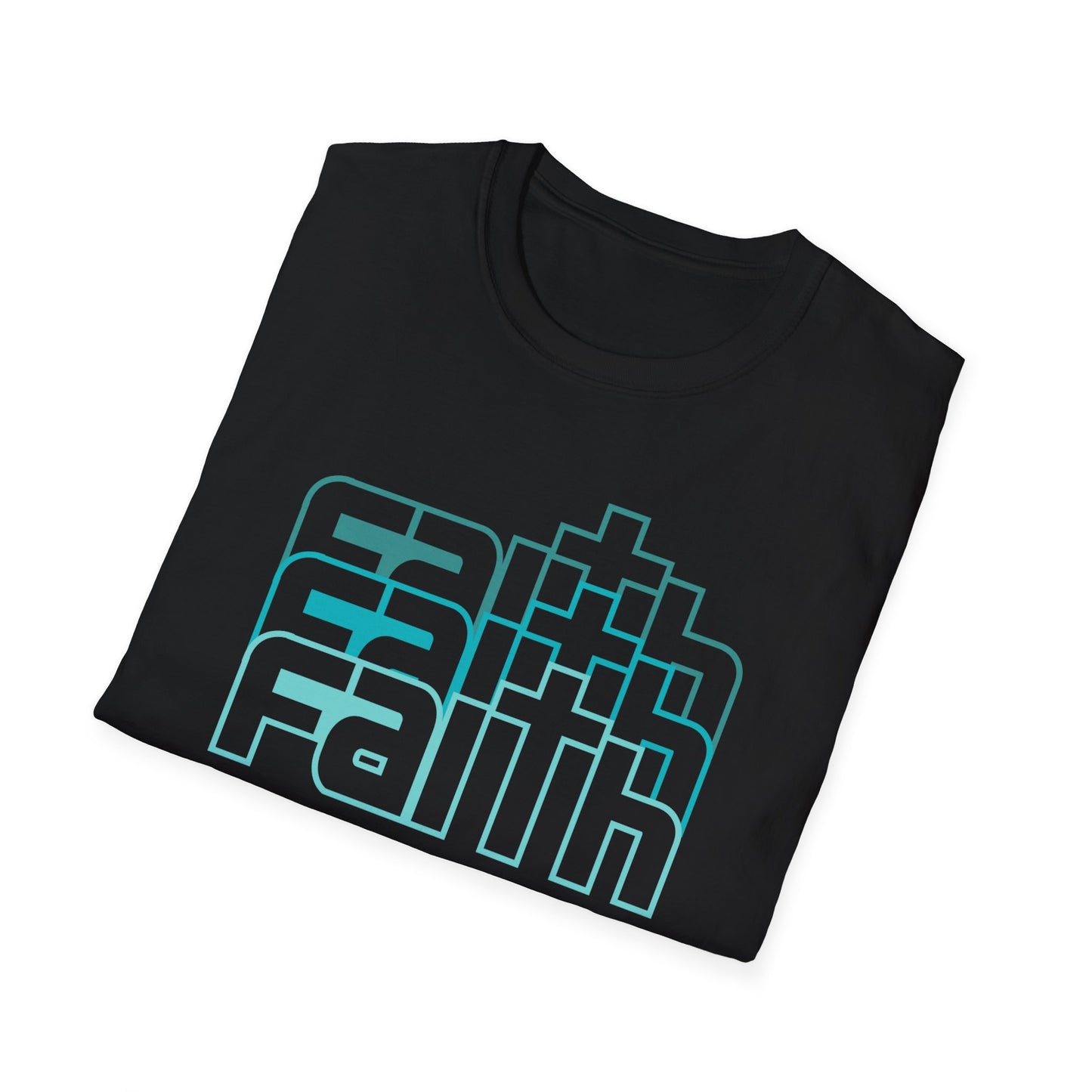 C - Faith blue T-Shirt, Casual Faith Apparel, Inspirational Graphic Tee, Gift for Believers, Everyday Wear, Positive Vibes
