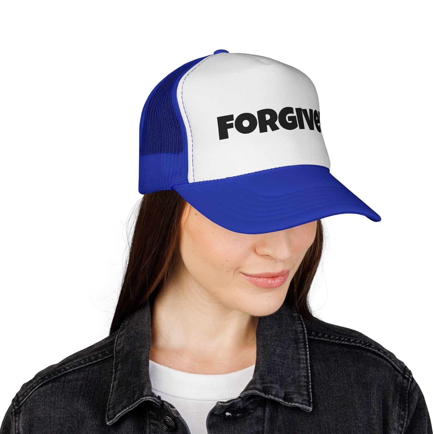 C- Forgiven Trucker Cap — Christian Faith Message Mesh Hat
