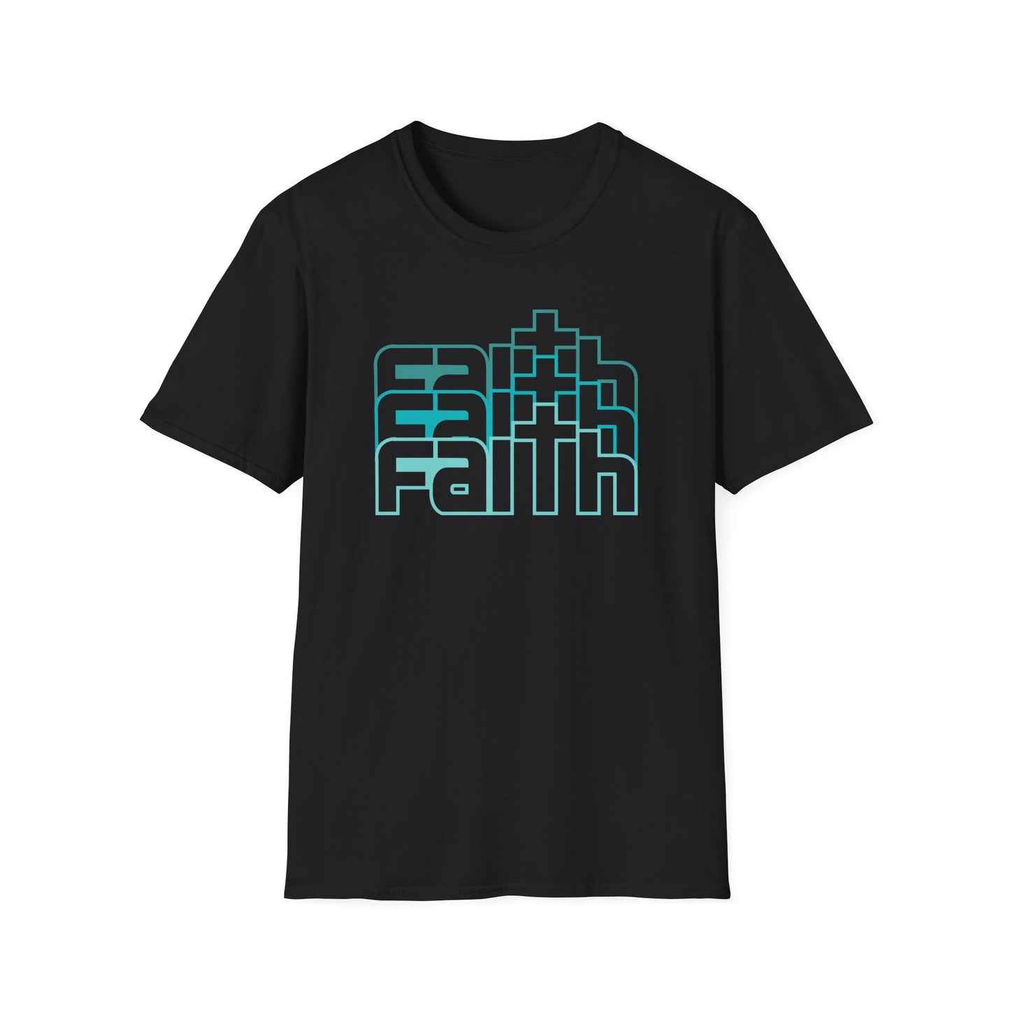 C - Faith blue T-Shirt, Casual Faith Apparel, Inspirational Graphic Tee, Gift for Believers, Everyday Wear, Positive Vibes