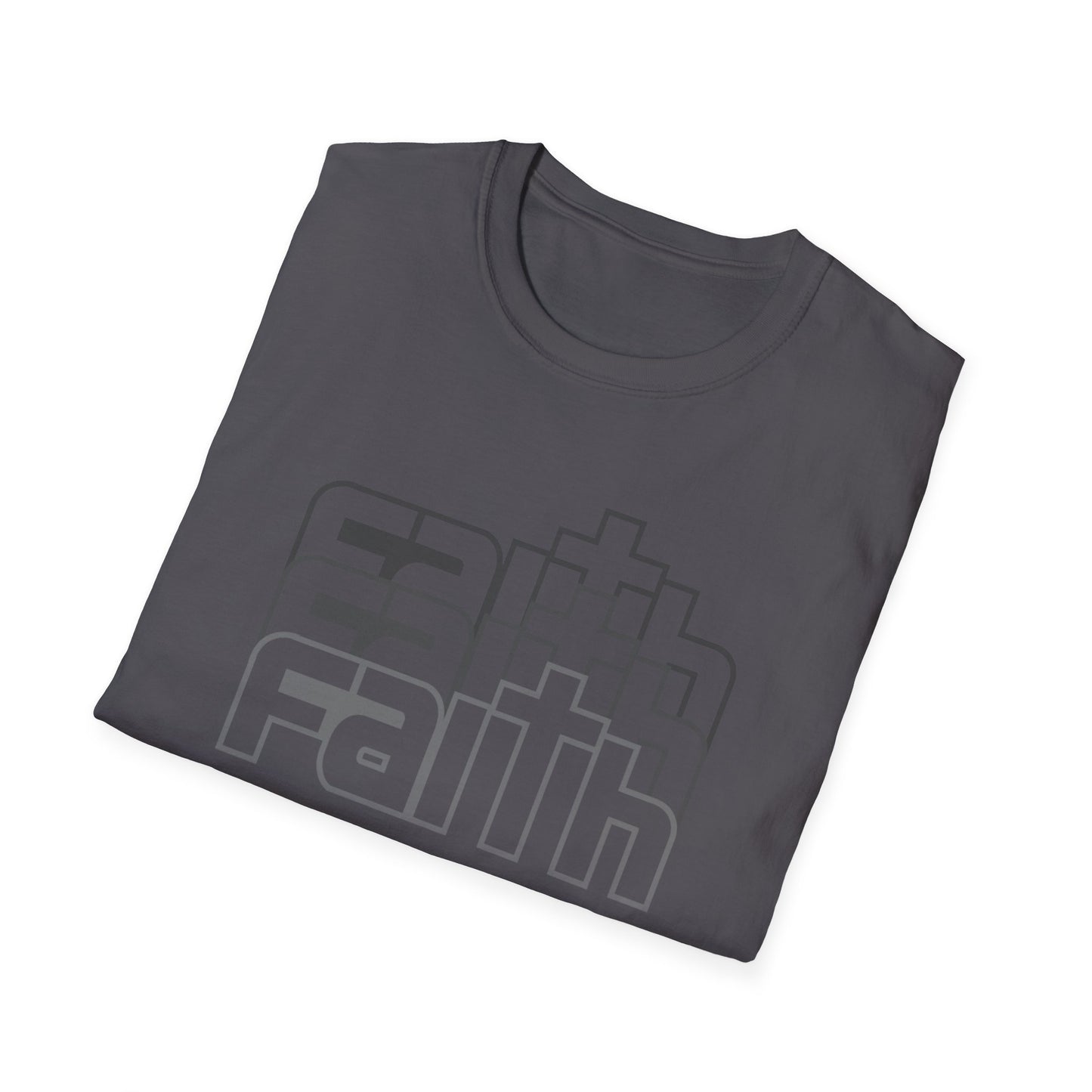 C - Faith black T-Shirt - Casual Wear, Gift for Believers, Affirmation Tee, Everyday Styles, Positive Quote Tee