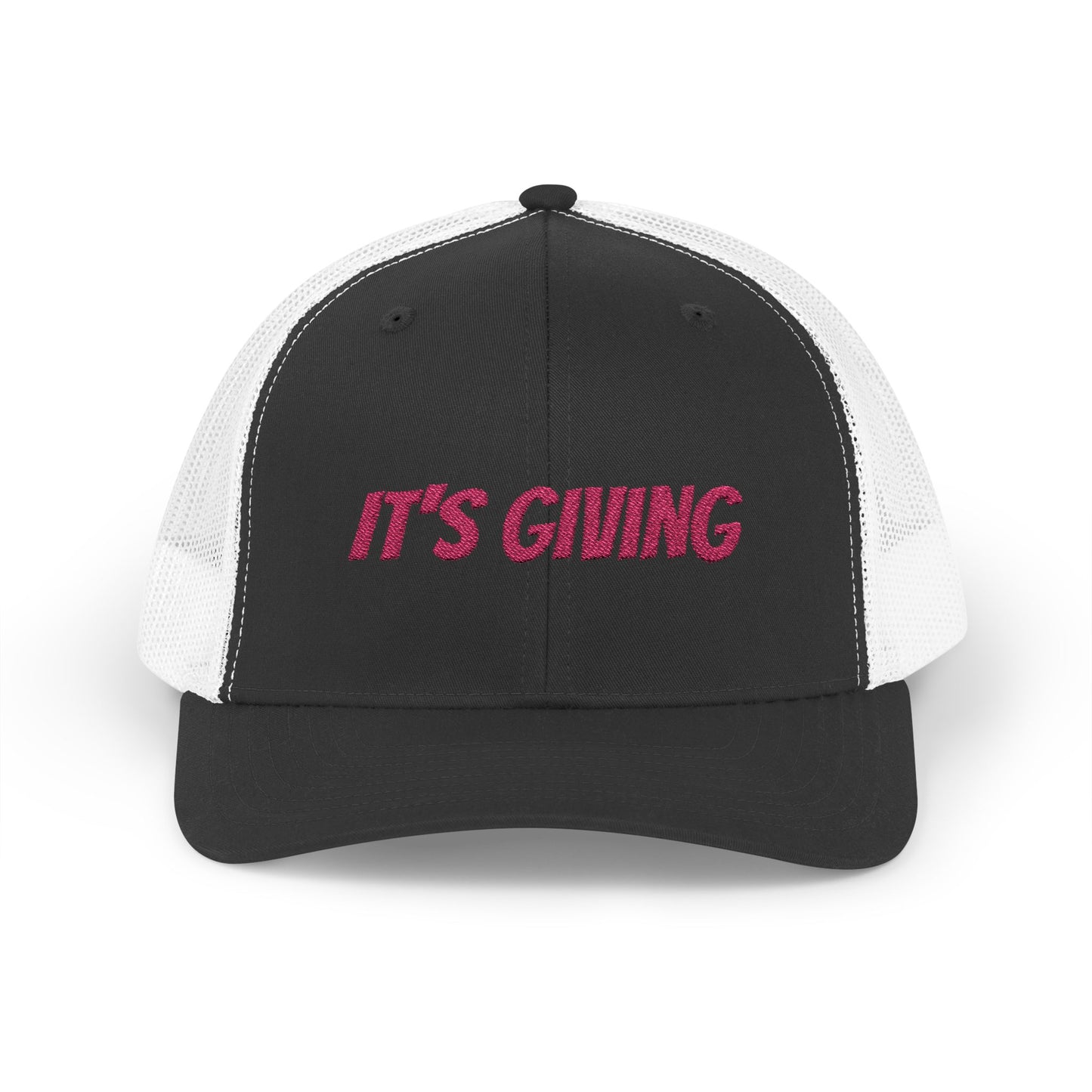 GA- It's Giving Snapback Trucker Hat — Graphic Mesh Baseball Cap