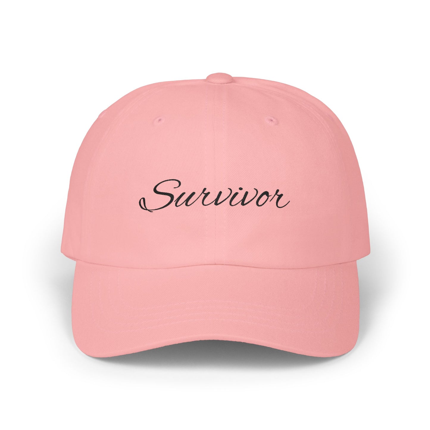 CAN- Survivor Embroidered Dad Cap — White Inspirational Baseball Hat