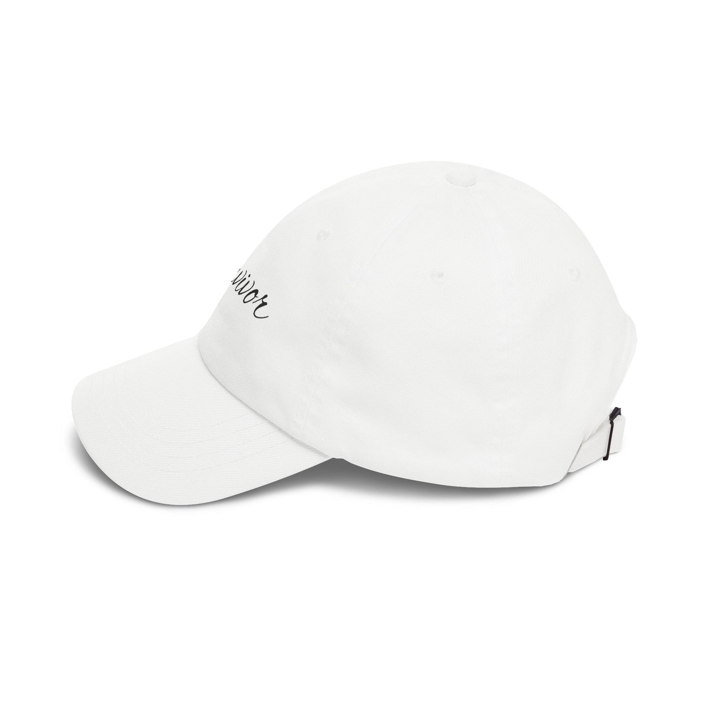CAN- Survivor Embroidered Dad Cap — White Inspirational Baseball Hat