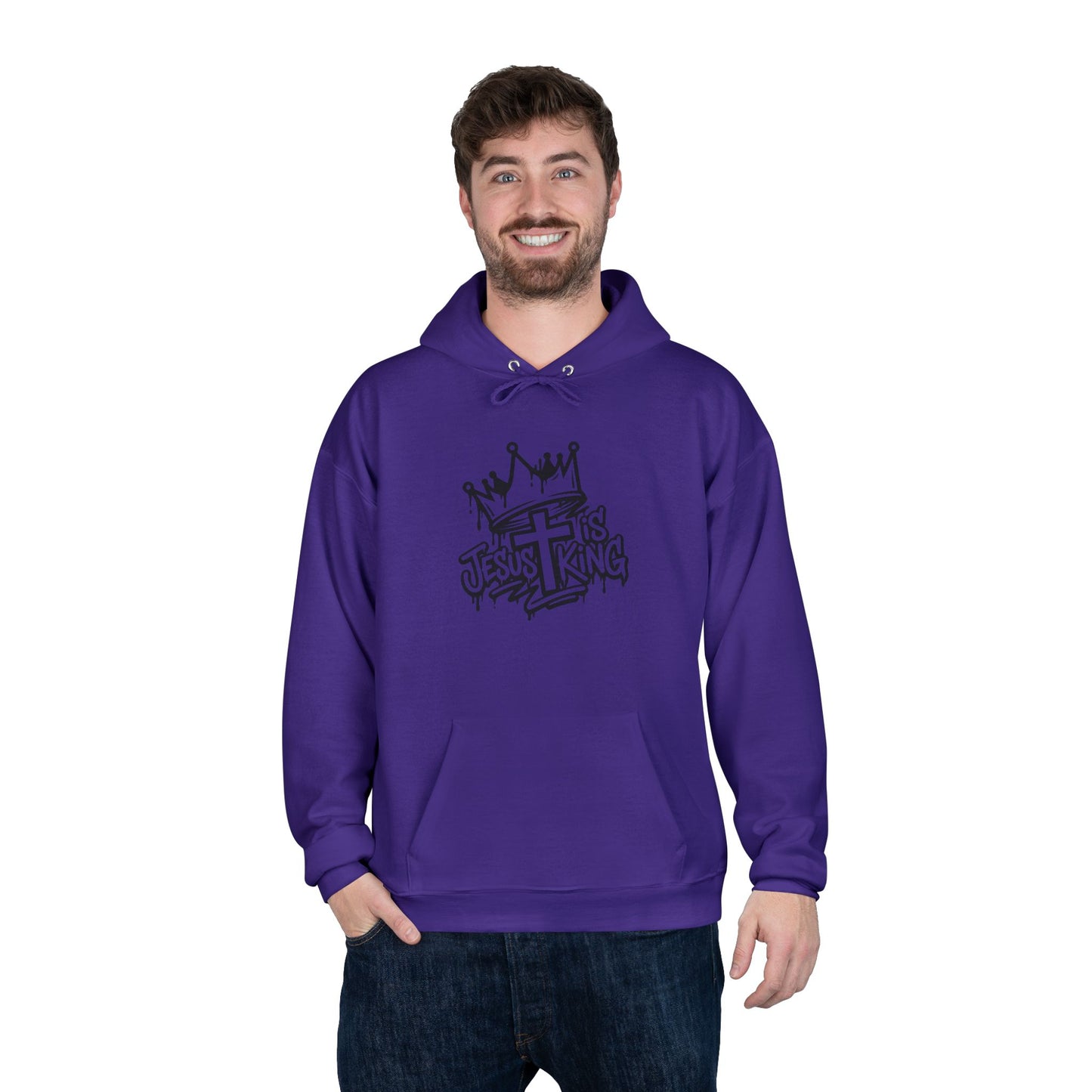 C- Jesus Is King Hoodie — Christian Crown Graphic Pullover