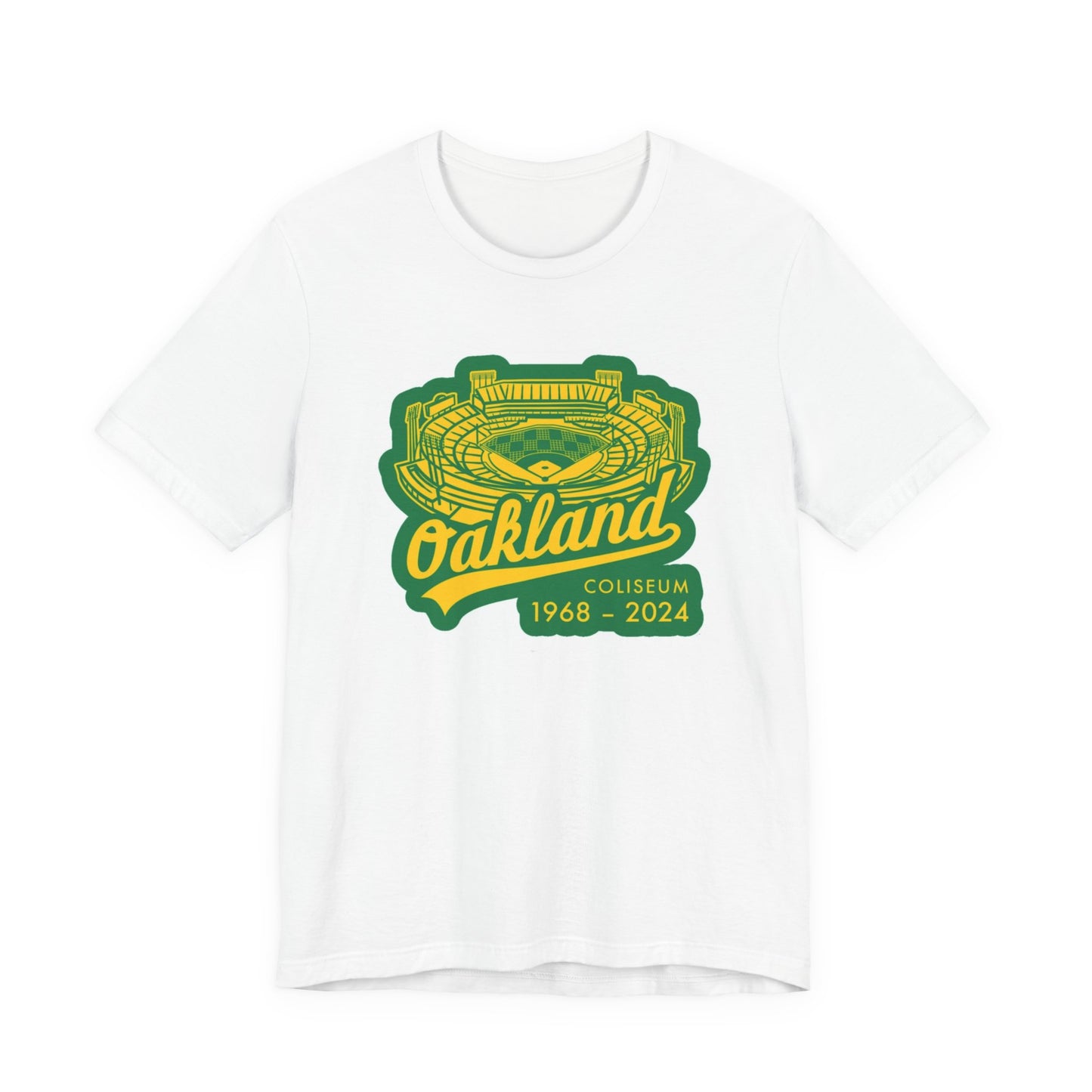 OAK- Oakland Coliseum Tribute Tee | Unisex Jersey Short Sleeve T-Shirt | Sports Apparel, Gift for Fans, 1968-2024 Commemoration, [...]