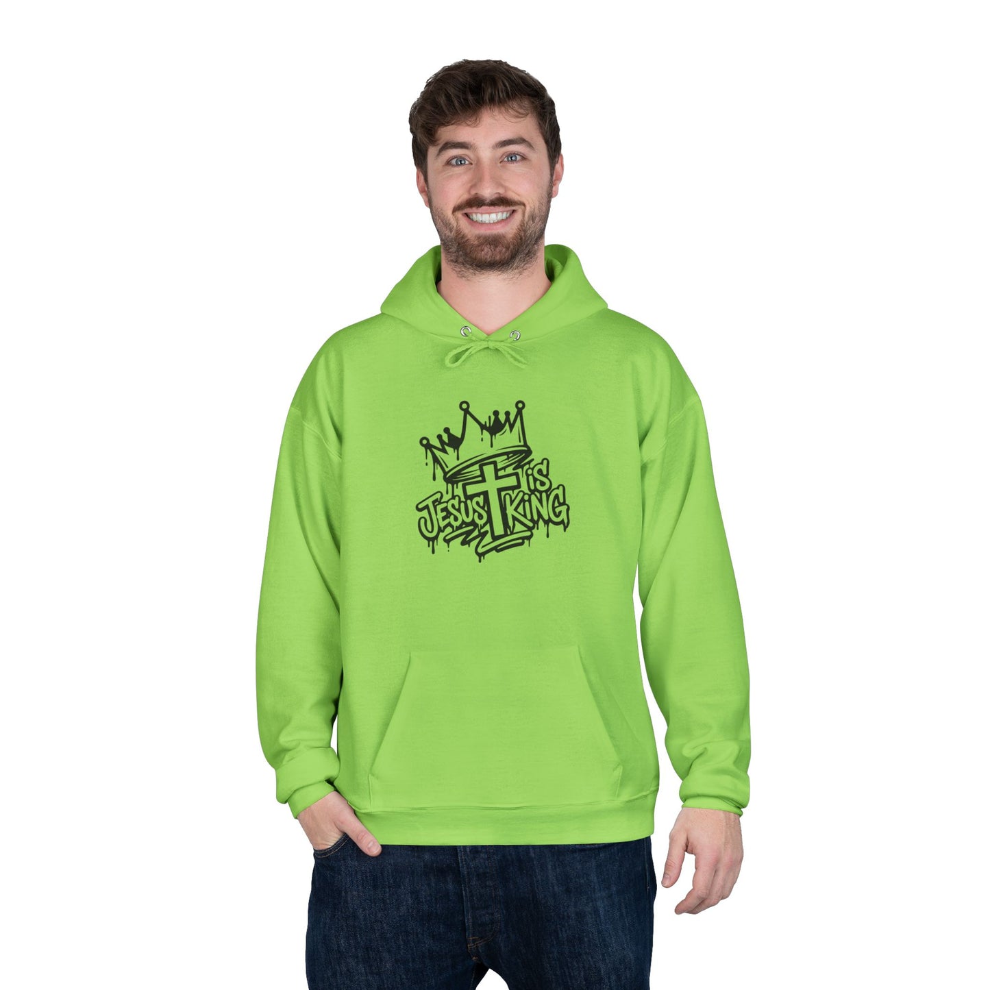 C- Jesus Is King Hoodie — Christian Crown Graphic Pullover