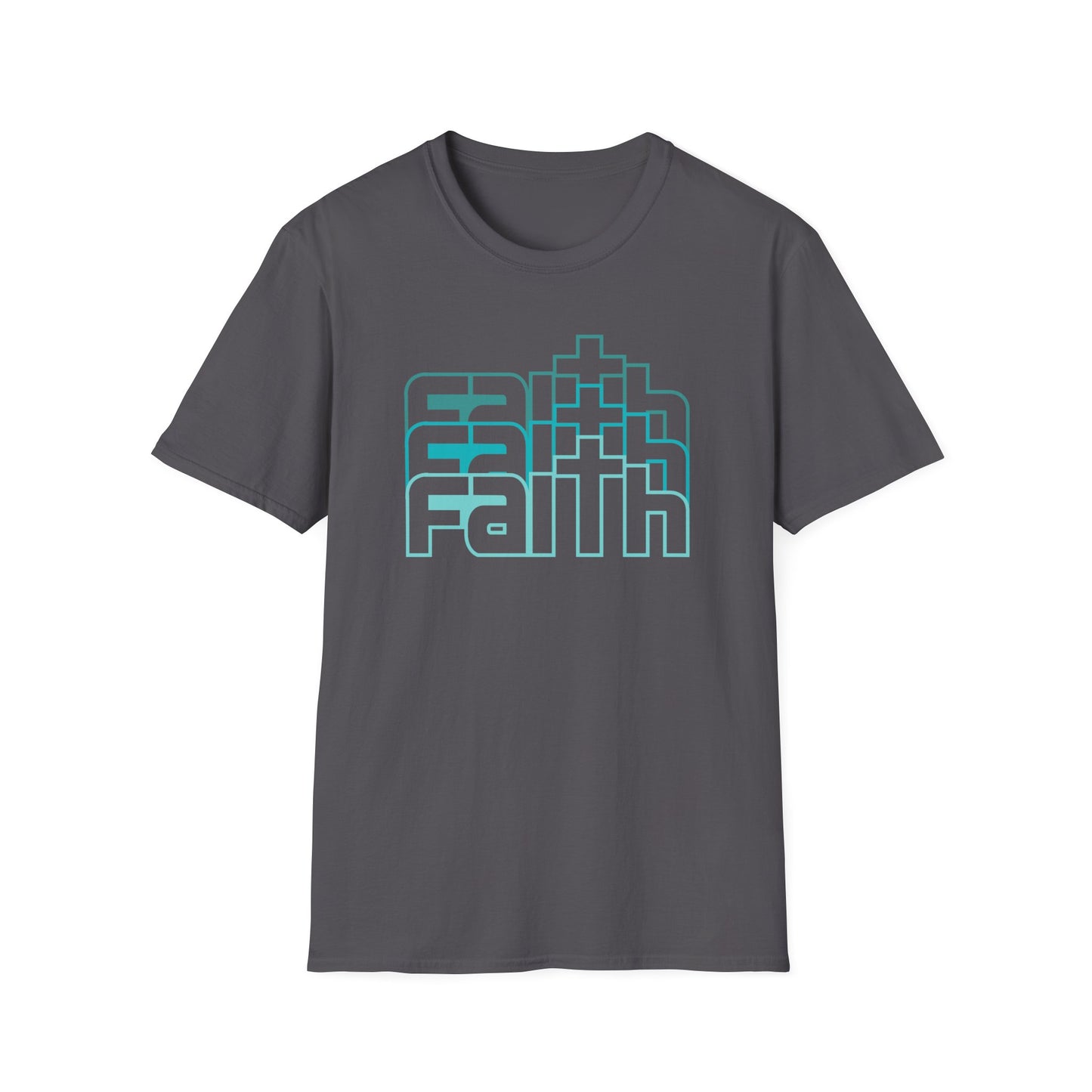 C - Faith blue T-Shirt, Casual Faith Apparel, Inspirational Graphic Tee, Gift for Believers, Everyday Wear, Positive Vibes