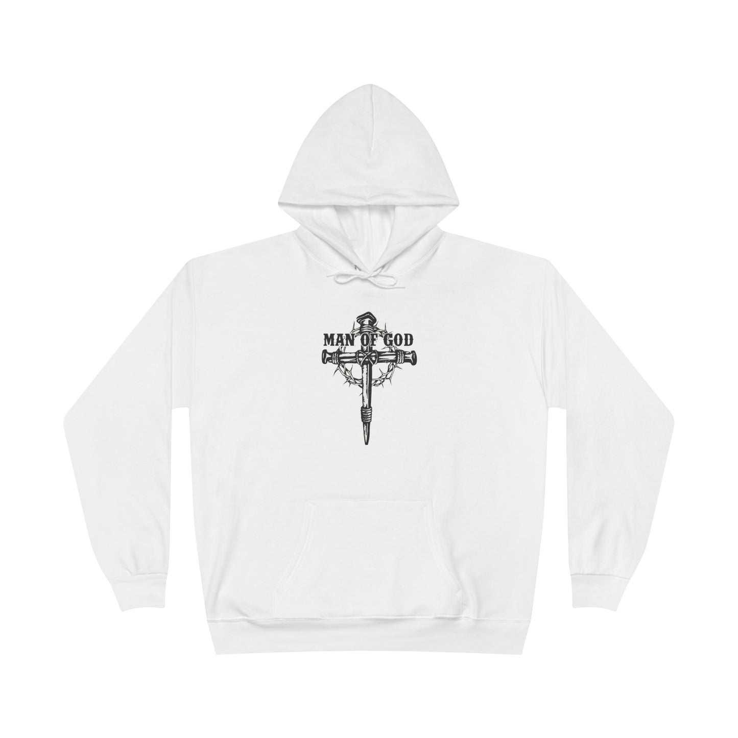 C- Christian Cross Graphic Hoodie — "Man of God" Pullover