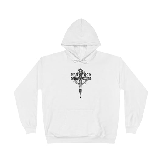 C- Christian Cross Graphic Hoodie — "Man of God" Pullover