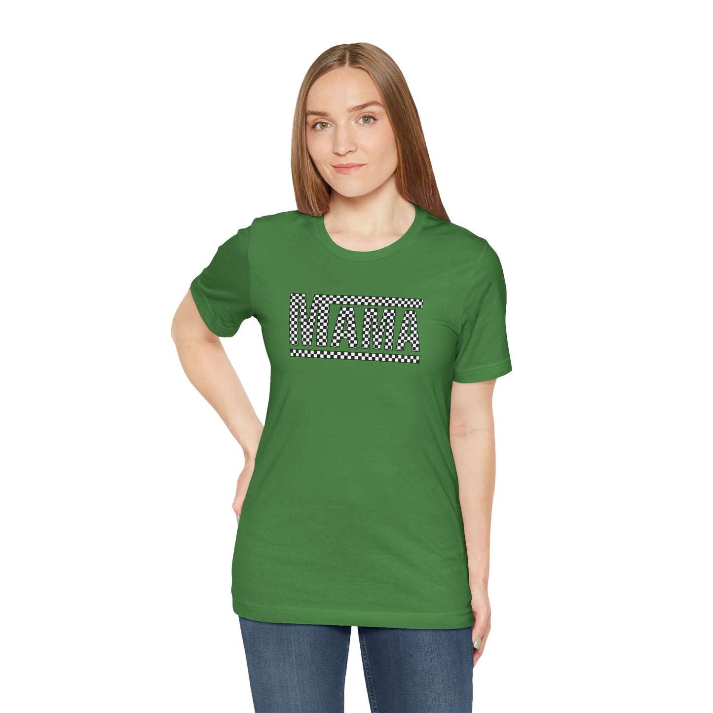 M- MAMA CHECKERED Jersey Short Sleeve Tee