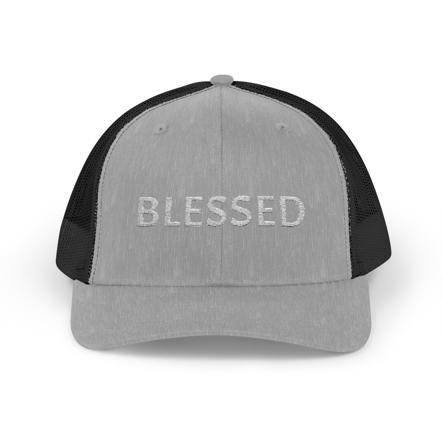 C- Blessed Trucker Cap — Embroidered 'BLESSED' Snapback Hat