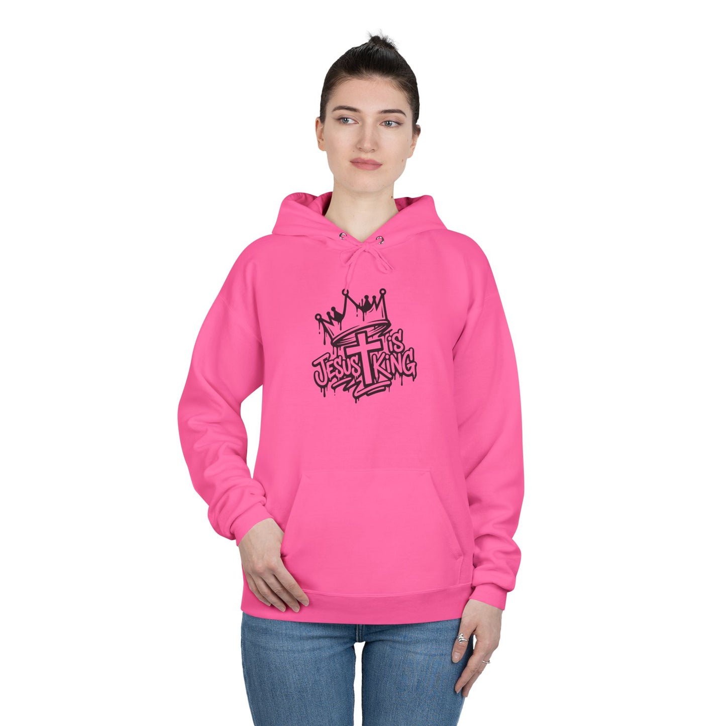 C- Jesus Is King Hoodie — Christian Crown Graphic Pullover