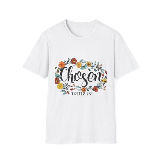 C- Chosen Floral T-Shirt — 1 Peter 2:9 Christian Tee