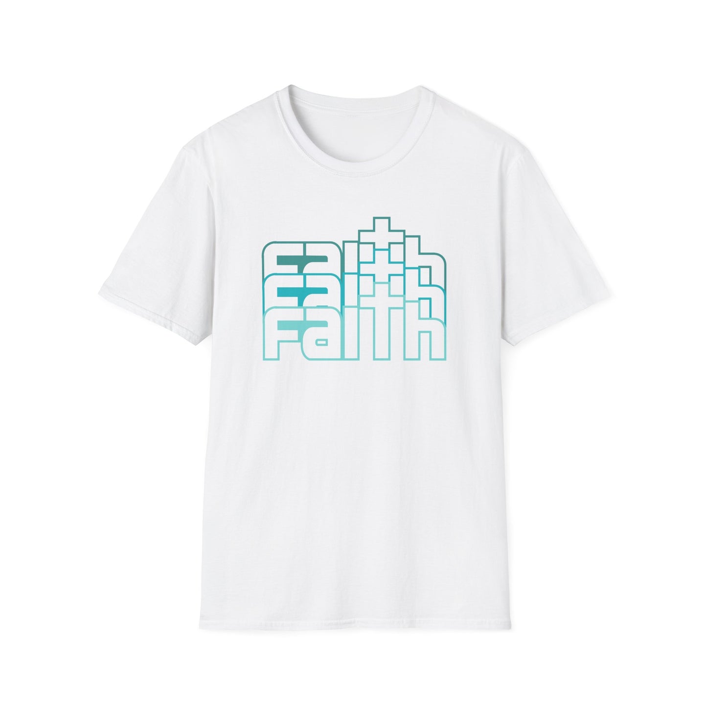 C - Faith blue T-Shirt, Casual Faith Apparel, Inspirational Graphic Tee, Gift for Believers, Everyday Wear, Positive Vibes