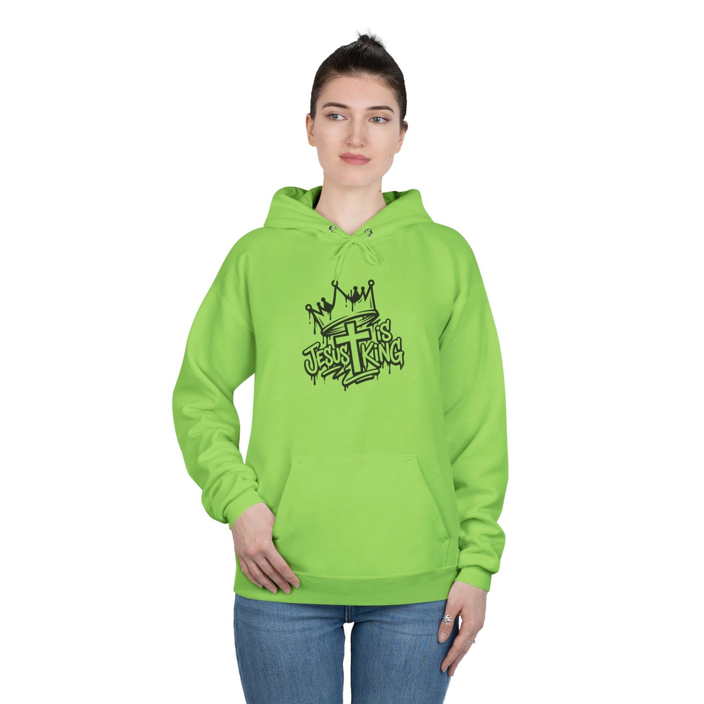 C- Jesus Is King Hoodie — Christian Crown Graphic Pullover
