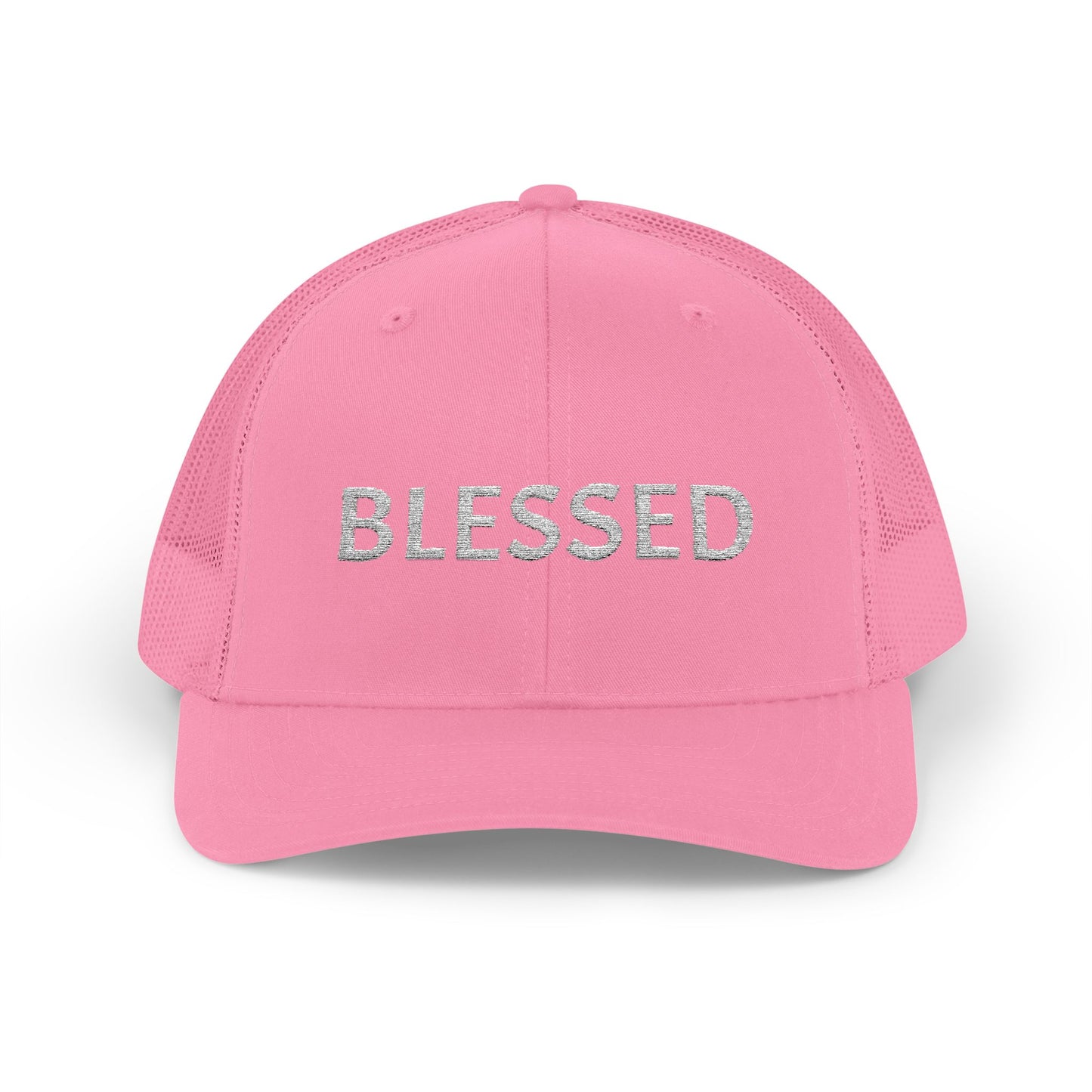 C- Blessed Trucker Cap — Embroidered 'BLESSED' Snapback Hat