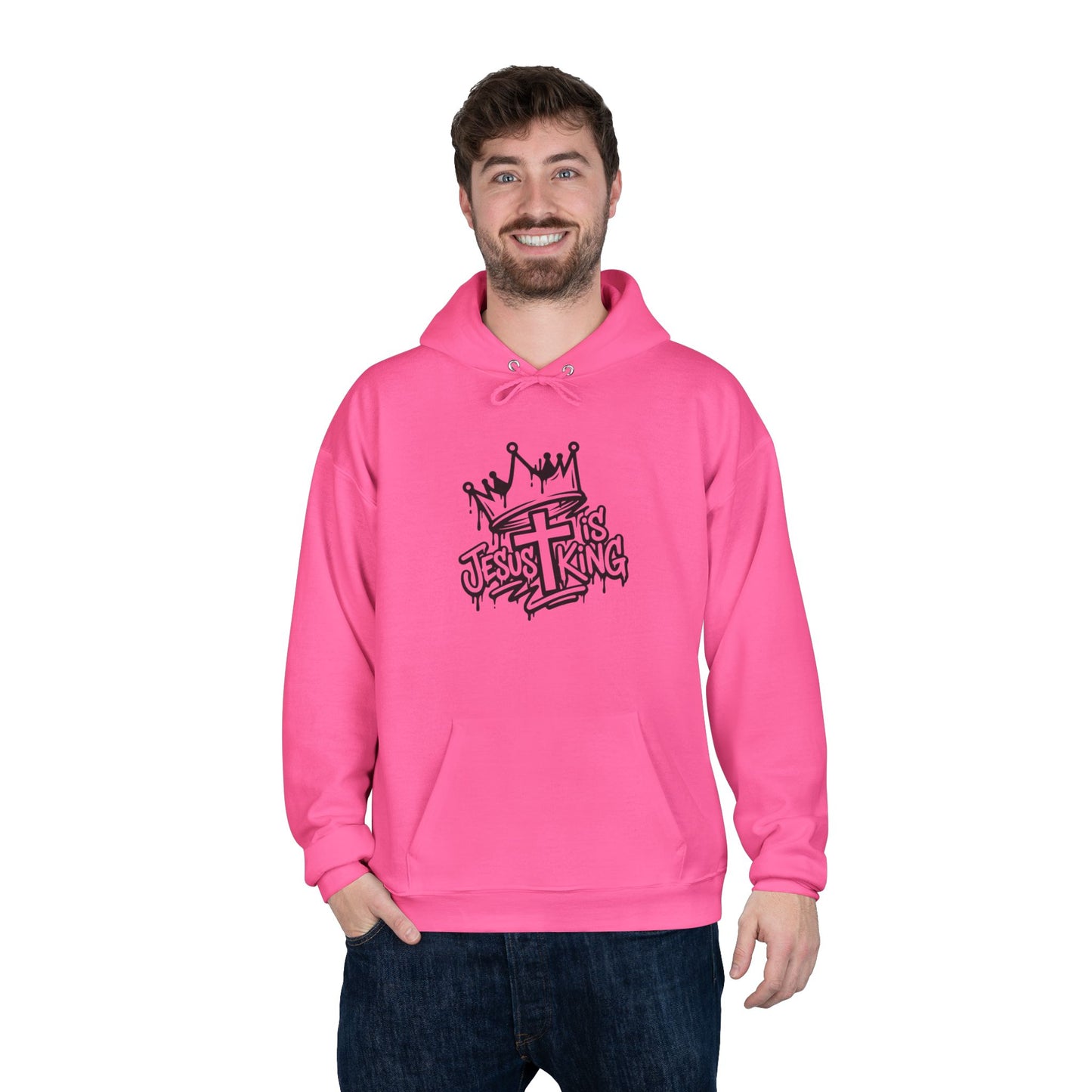C- Jesus Is King Hoodie — Christian Crown Graphic Pullover