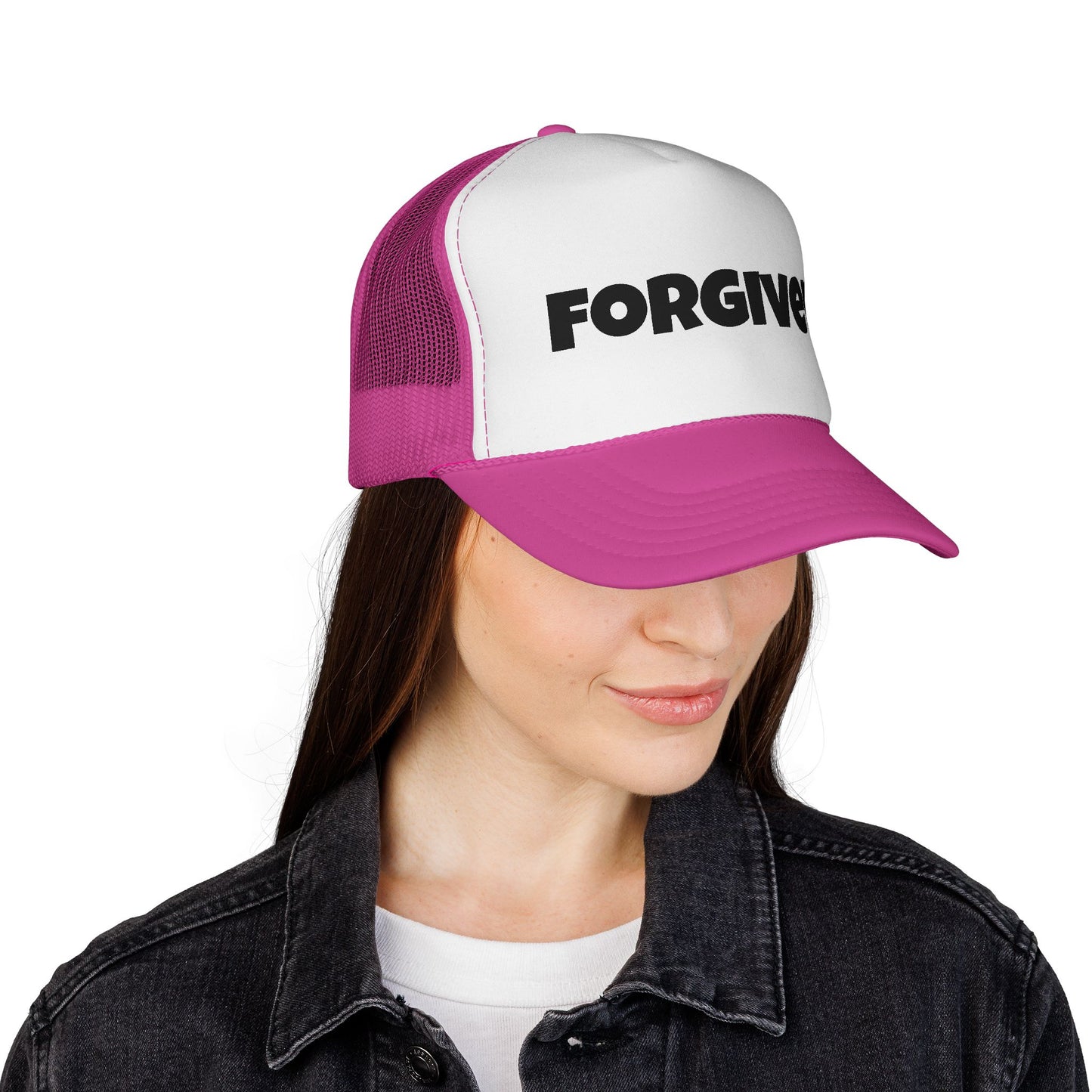 C- Forgiven Trucker Cap — Christian Faith Message Mesh Hat
