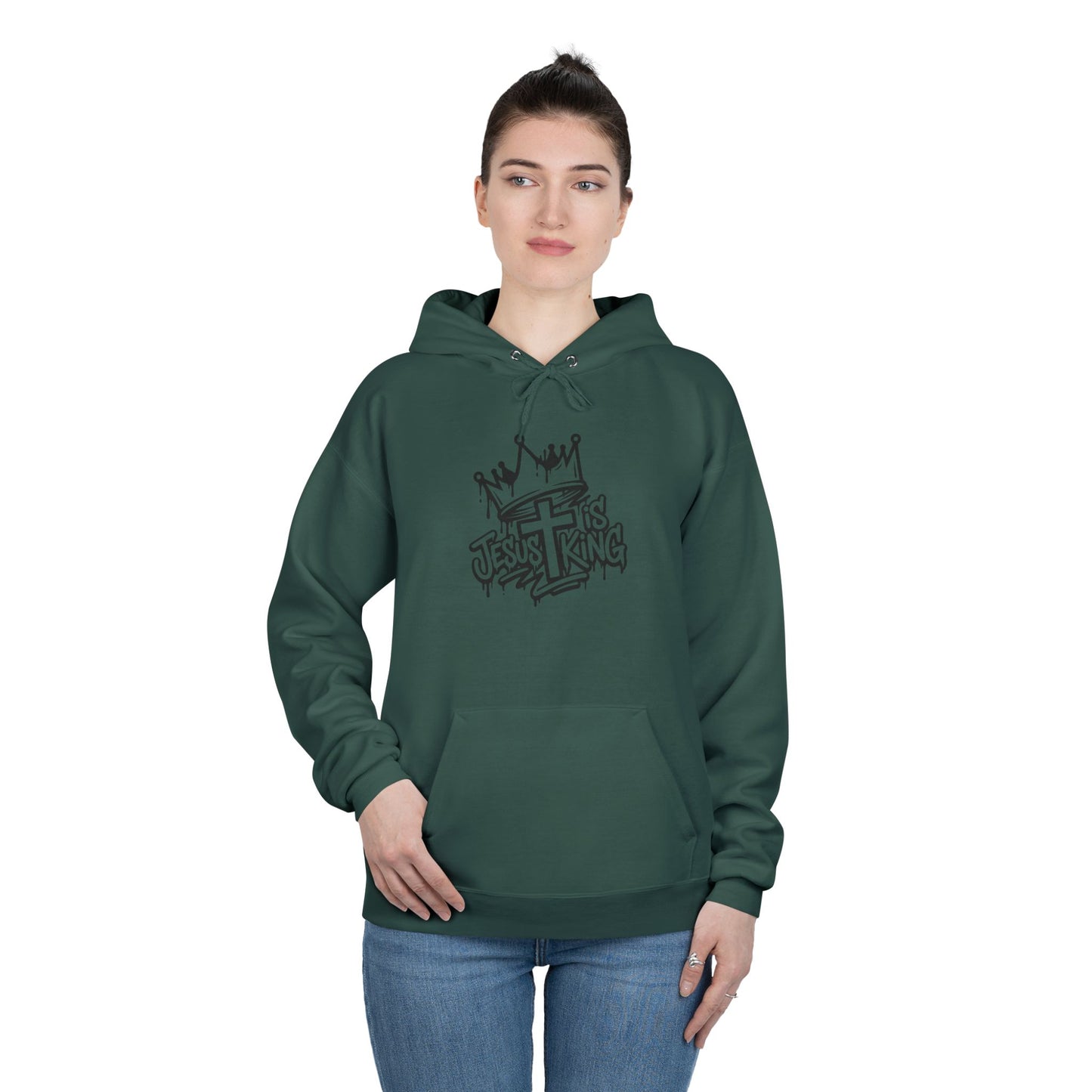 C- Jesus Is King Hoodie — Christian Crown Graphic Pullover