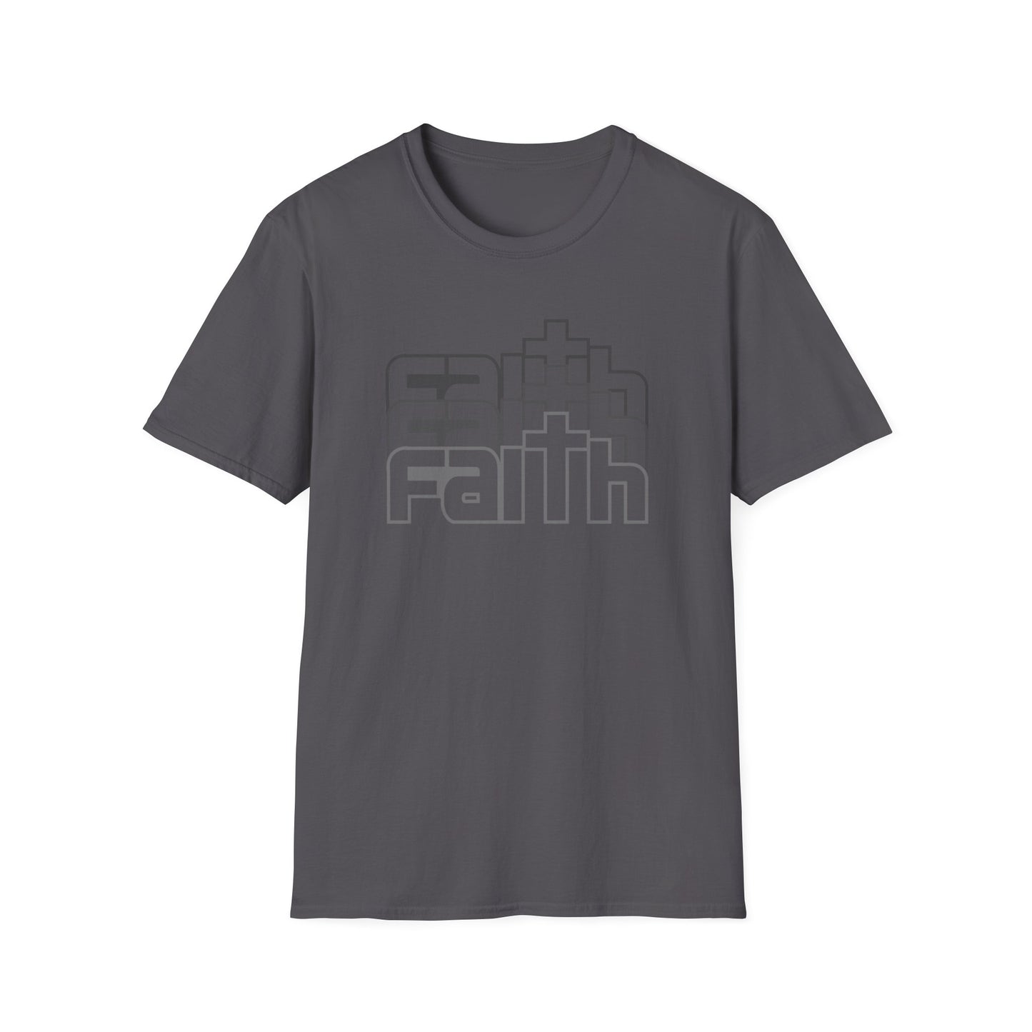 C - Faith black T-Shirt - Casual Wear, Gift for Believers, Affirmation Tee, Everyday Styles, Positive Quote Tee