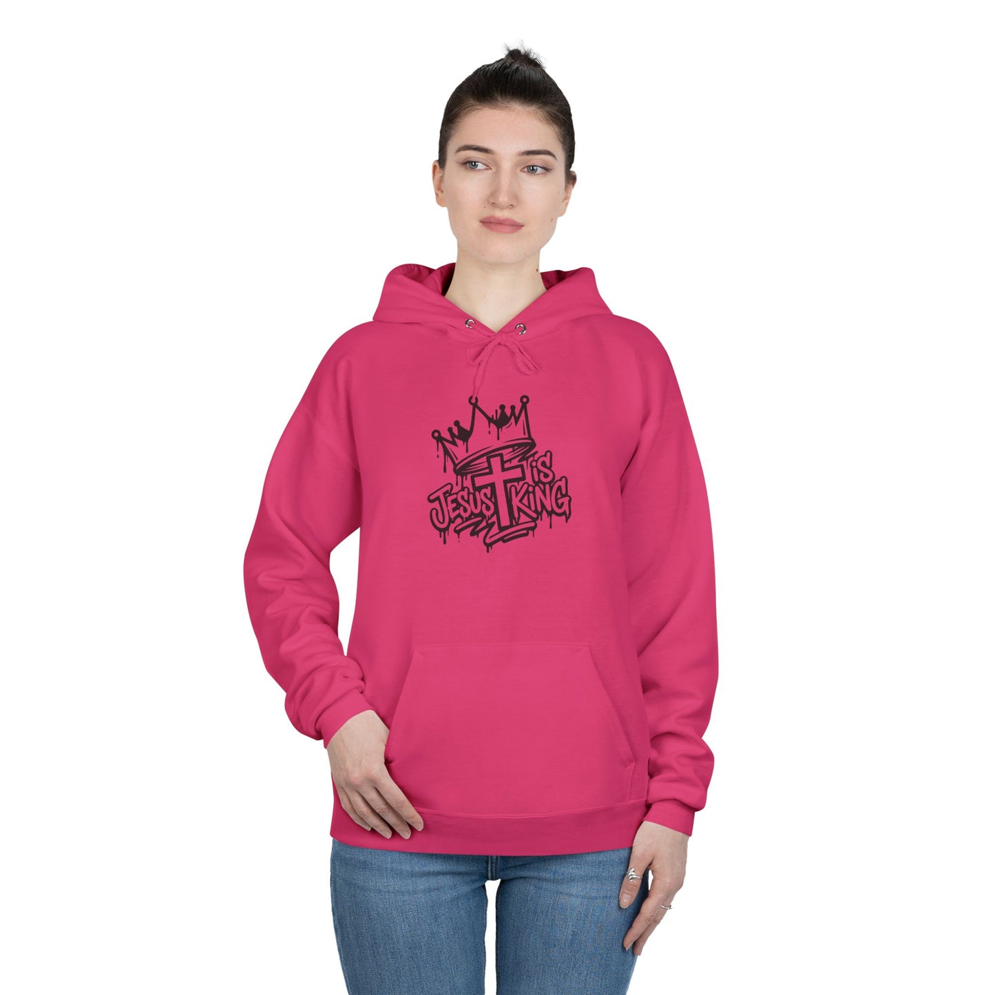 C- Jesus Is King Hoodie — Christian Crown Graphic Pullover
