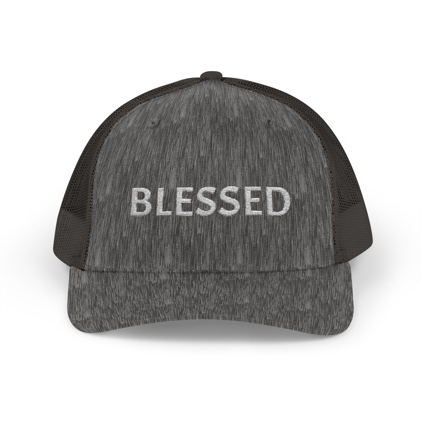 C- Blessed Trucker Cap — Embroidered 'BLESSED' Snapback Hat