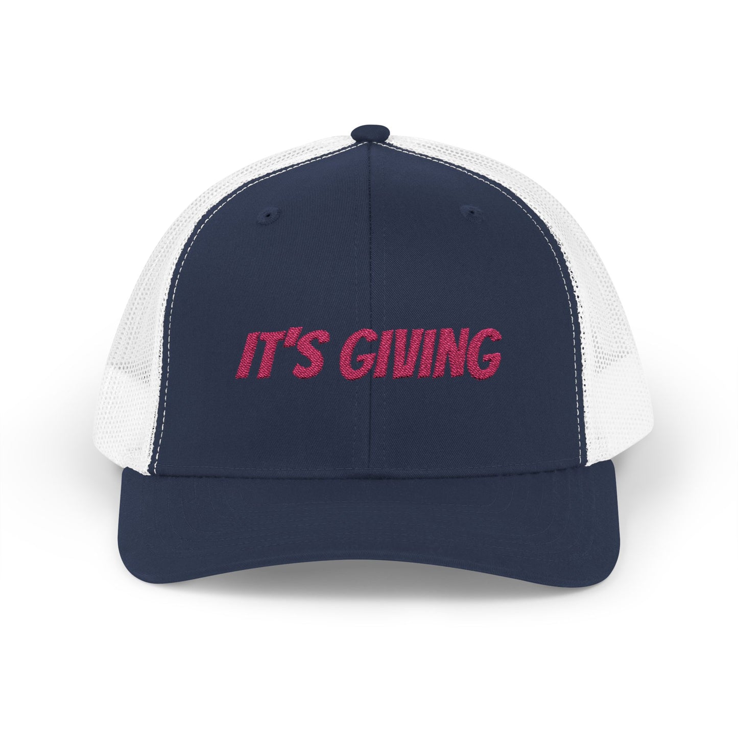GA- It's Giving Snapback Trucker Hat — Graphic Mesh Baseball Cap