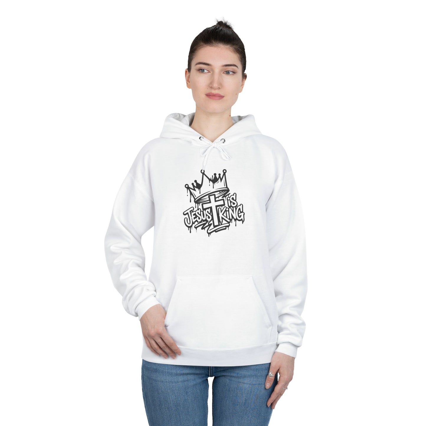 C- Jesus Is King Hoodie — Christian Crown Graphic Pullover