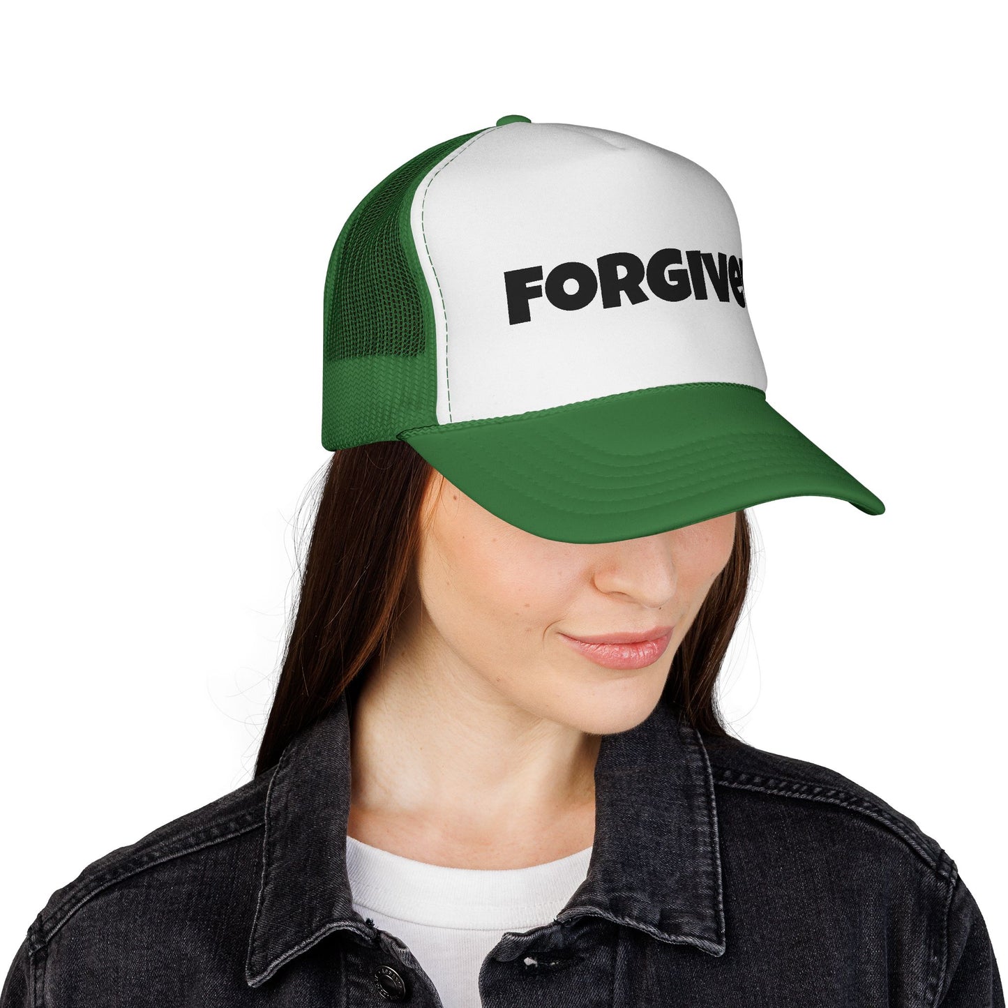 C- Forgiven Trucker Cap — Christian Faith Message Mesh Hat